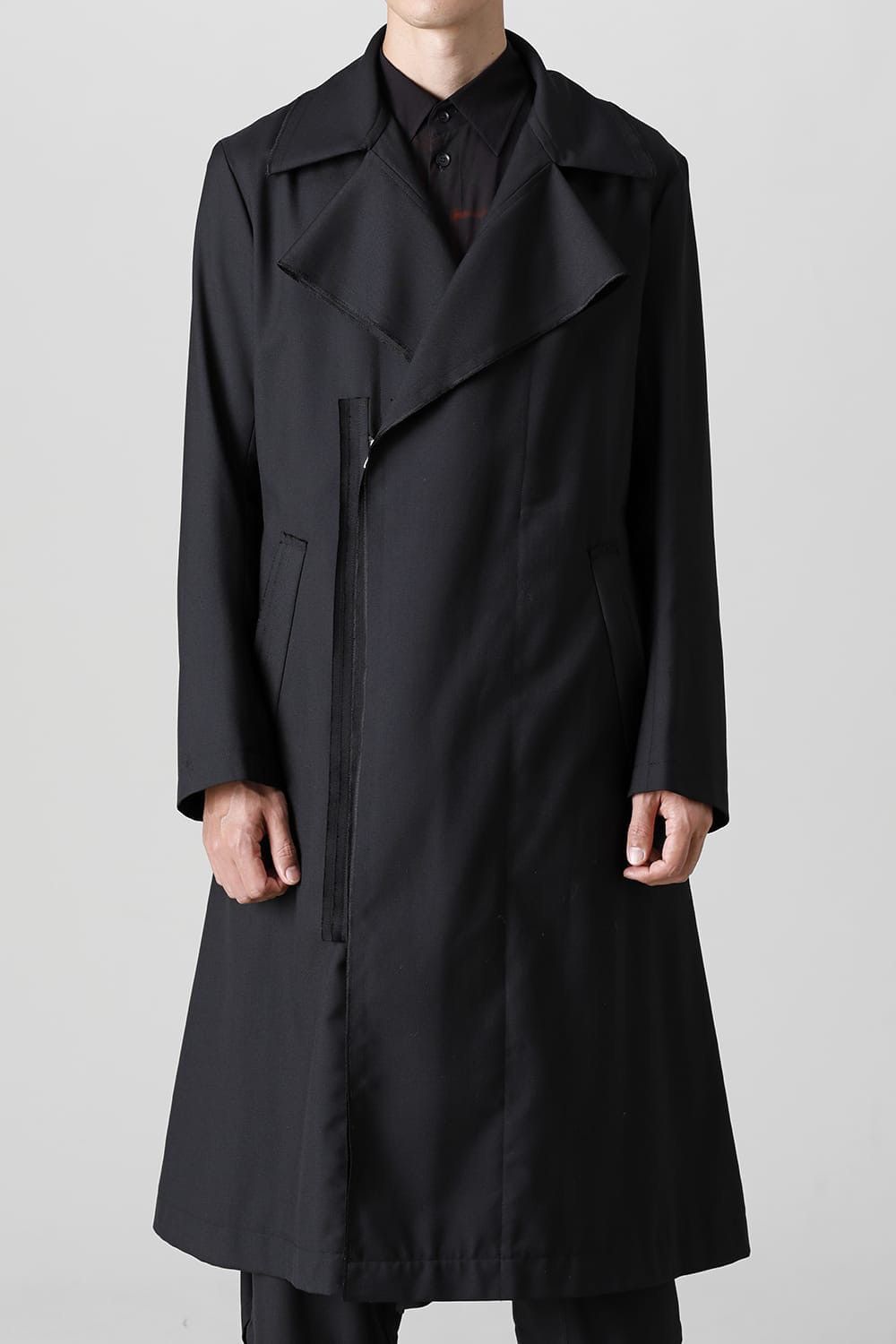 image of Groundy x Yohji Yamamoto Long Jacket Coat in Black, Men's (Size Medium)