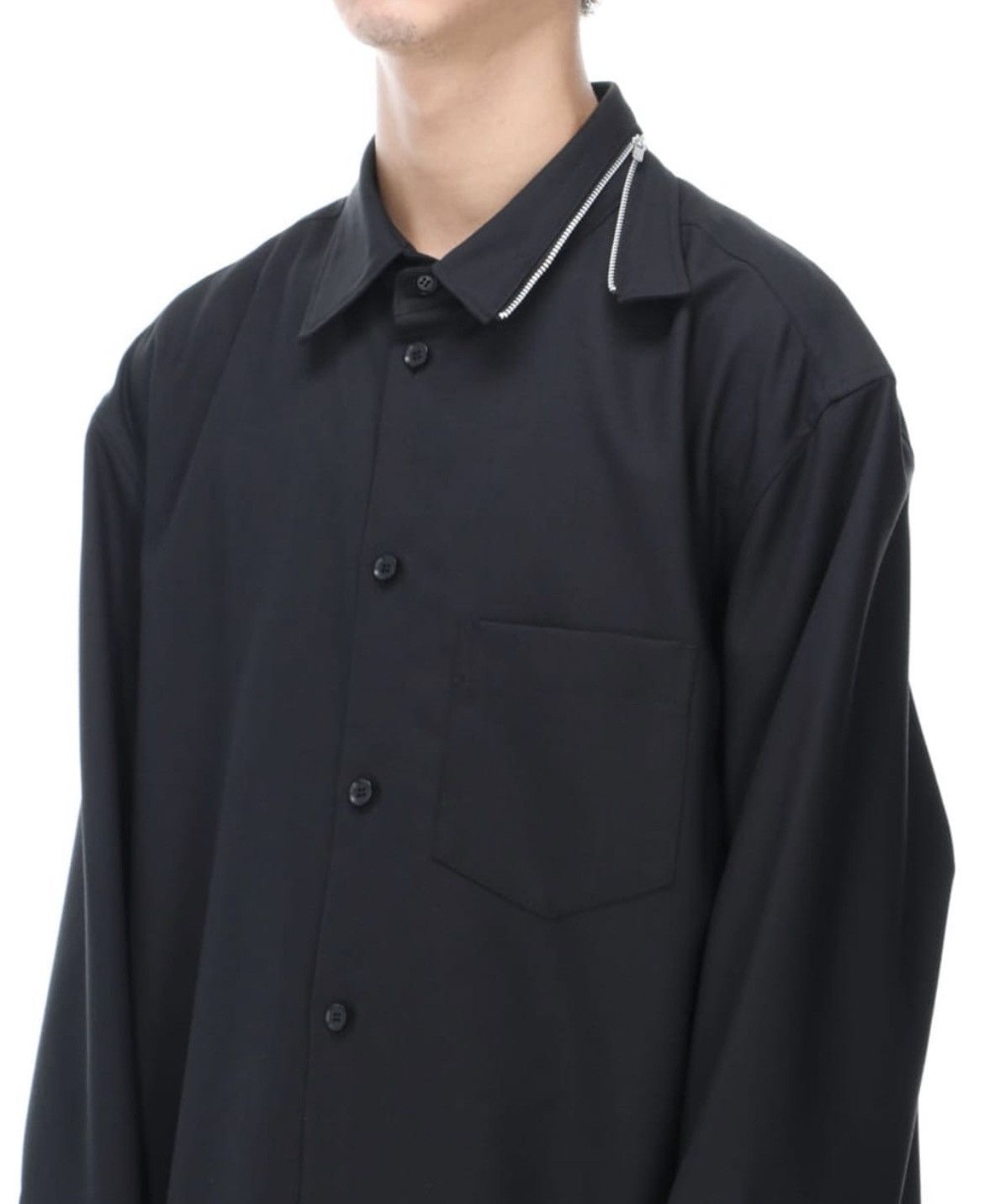 トップス GroundY Zipper collar shirt Ground Y × Yohji Yamamoto Long Zipper Collar Shirt | Grailed