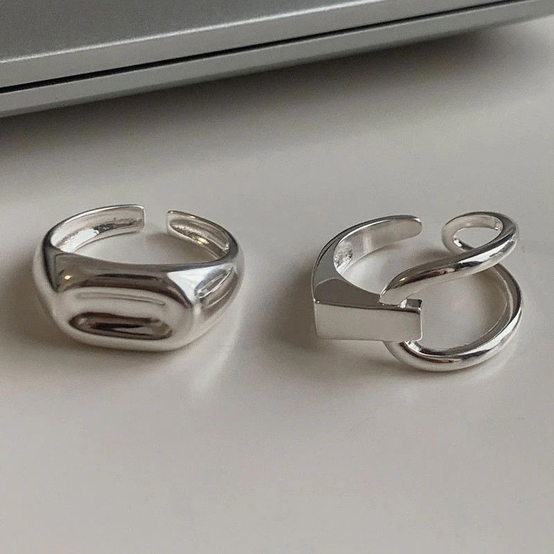 Other Combo 2pcs Asymmetry Adjustable Rings Size ONE SIZE - 2 Thumbnail