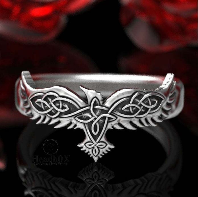 Jewelry Vintage Punk Raven Wing Ring Size ONE SIZE - 5 Thumbnail