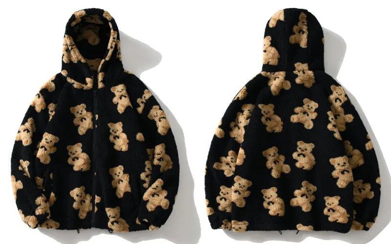 Japanese Brand × Vintage Bears Teddy Black Hoodie Sweatshirt Pullover Jersey Jumper Size US L / EU 52-54 / 3 - 2 Thumbnail