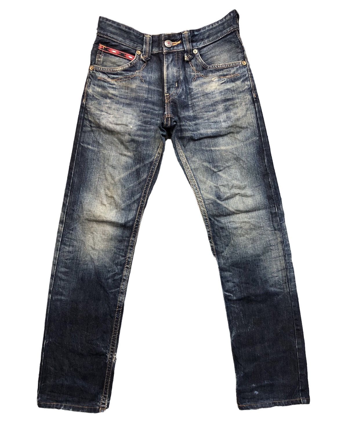 image of Distressed Denim x Edwin Vintage Edwin Exclusive Rusty Distressed Faded Blue Jeans, Men's (Size 28)