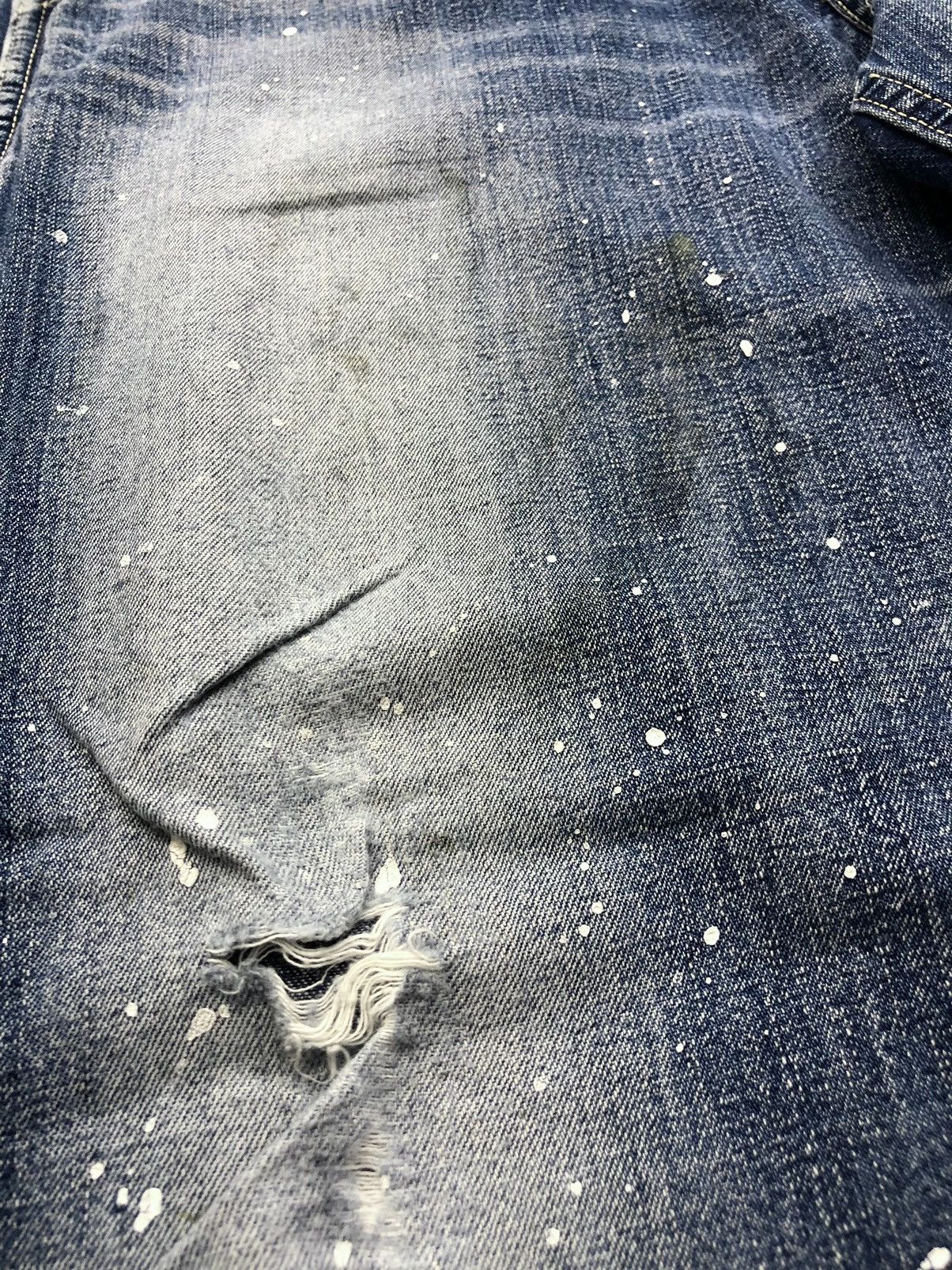 Lee Vintage Lee Paint Splatter Carpenter Faded Blue Jeans Size US 32 / EU 48 - 8 Thumbnail