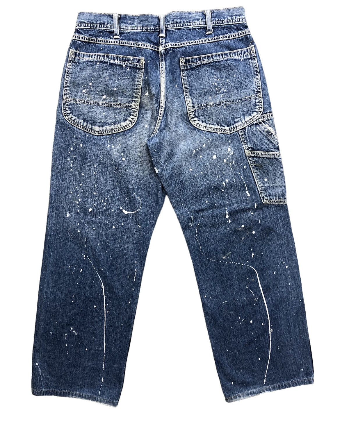Lee Vintage Lee Paint Splatter Carpenter Faded Blue Jeans Size US 32 / EU 48 - 2 Thumbnail
