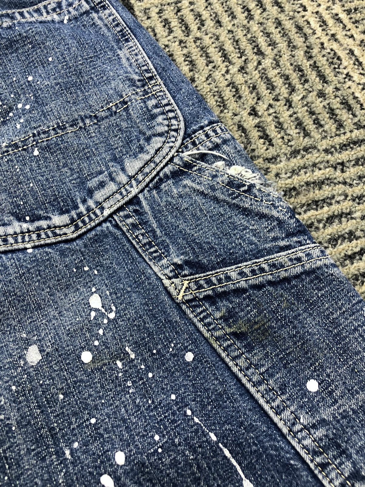 Lee Vintage Lee Paint Splatter Carpenter Faded Blue Jeans Size US 32 / EU 48 - 14 Thumbnail