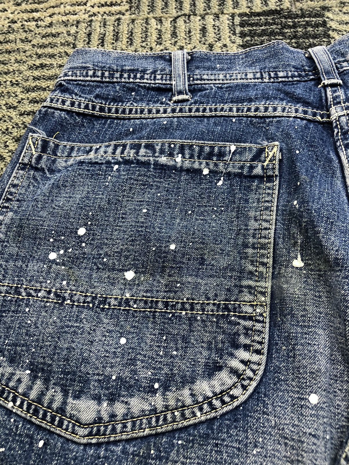 Lee Vintage Lee Paint Splatter Carpenter Faded Blue Jeans Size US 32 / EU 48 - 13 Thumbnail