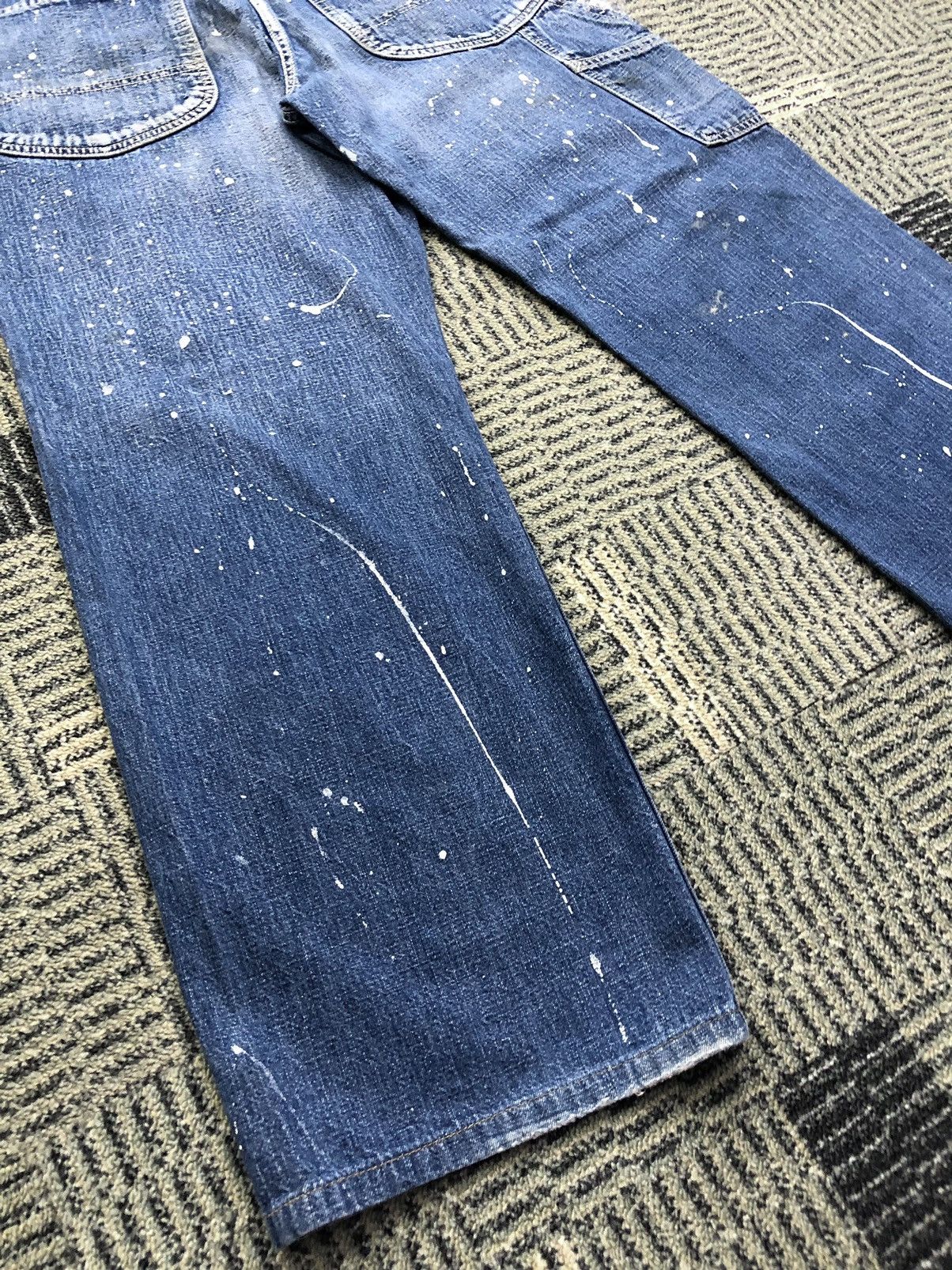 Lee Vintage Lee Paint Splatter Carpenter Faded Blue Jeans Size US 32 / EU 48 - 11 Thumbnail