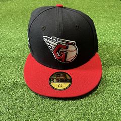 New Era Cleveland Indians Fuji Jacobs Field Patch Hat Club Exclusive 59FIFTY Fitted Hat Grey/Black