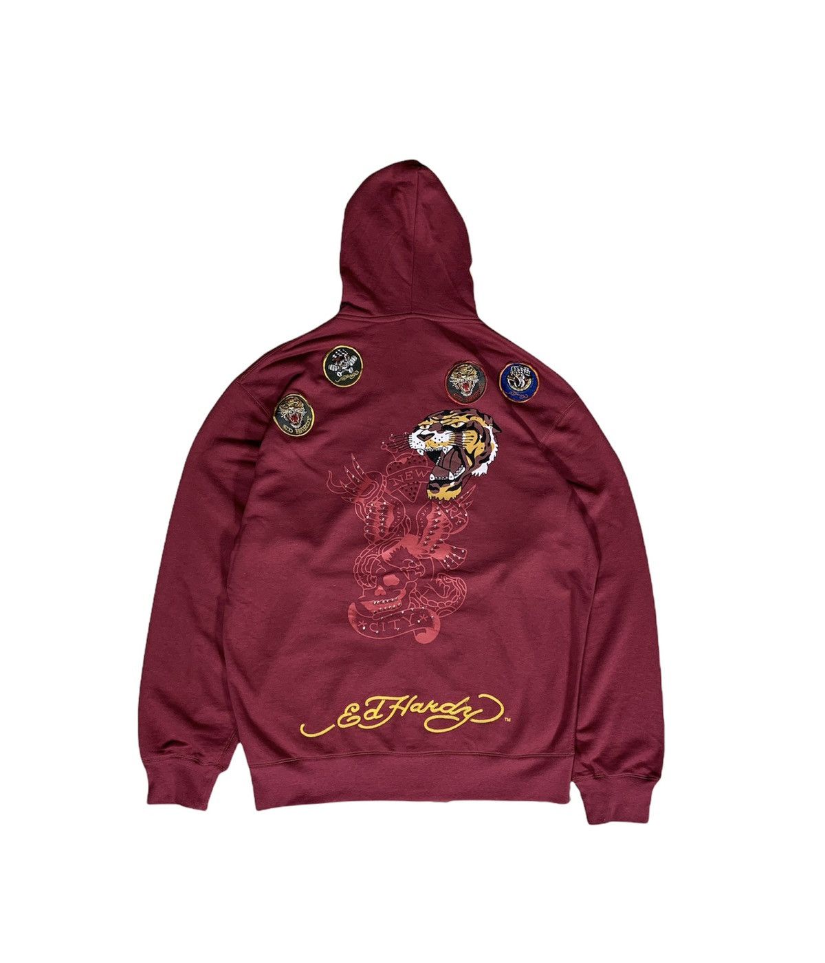 image of Archival Clothing x Ed Hardy Hoodie New City Plum Colour, Men's (Size 2XL)