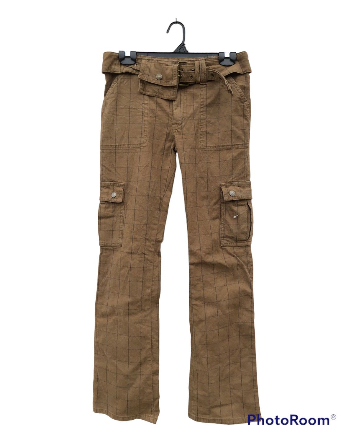 Flared Back Rush Cargo Pants Design Stripe Multipocket