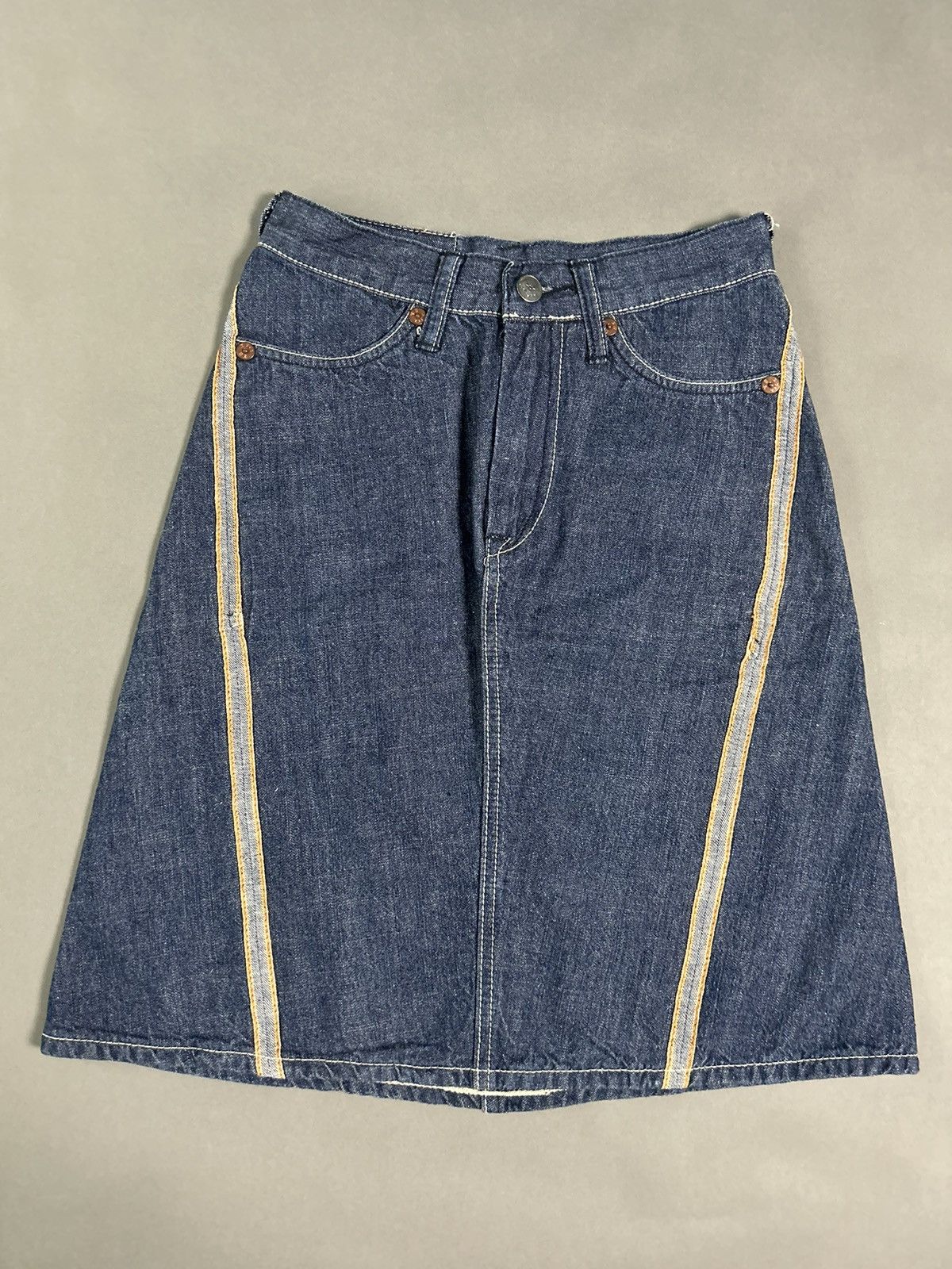Evisu Evisu skirt selvedge du sportif vintage denim Y2K flower Size 24" / US 00 / IT 34 - 4 Thumbnail