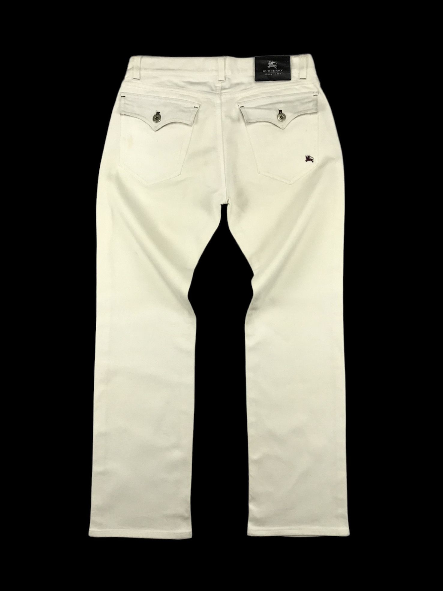 image of Burberry Black Label White Cotton Pants 73 Fit 31, Men's