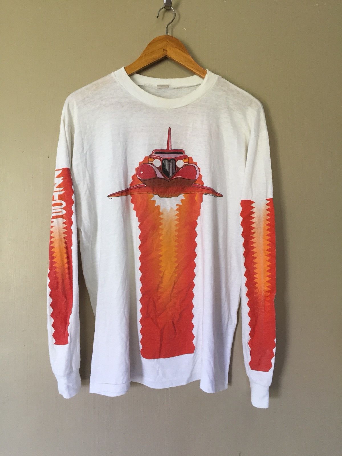 image of Band Tees x Made In USA Vintage Zz Top Band Afterburner Tour 1986 Longsleeve Tshirt in White (Size 