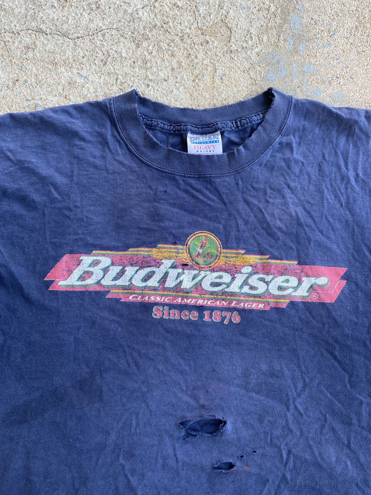 Budweiser × Vintage Vintage 90’s Budweiser Frog Distressed Thrashed Shirt Size US XL / EU 56 / 4 - 6 Thumbnail