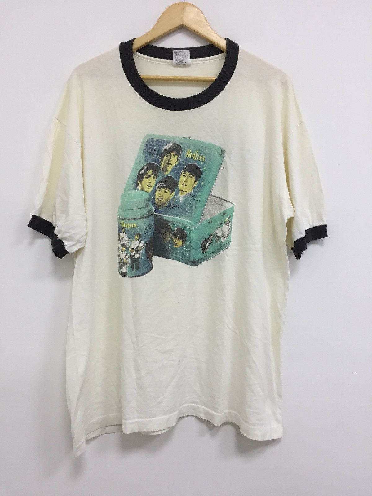 Band Tees × Vintage VINTAGE THE BEATLES RINGER TSHIRT Size US XL / EU 56 / 4 - 1 Thumbnail