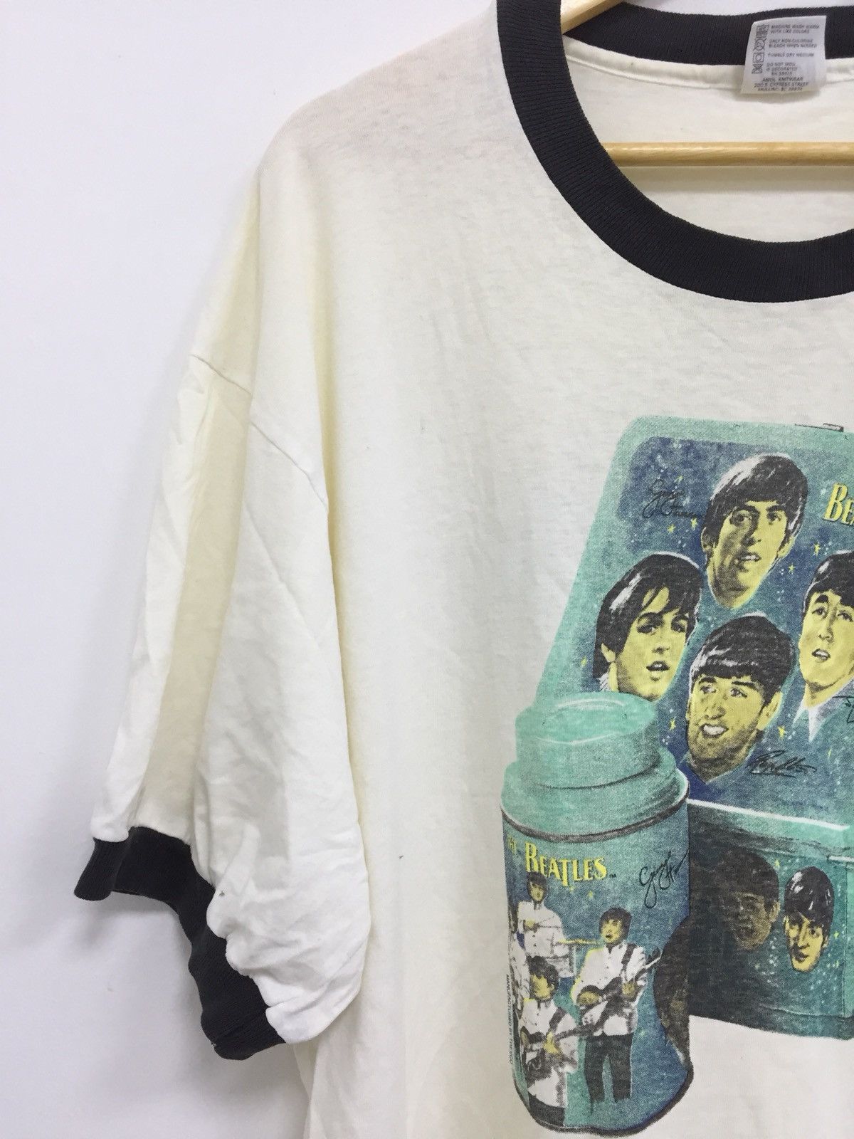 Band Tees × Vintage VINTAGE THE BEATLES RINGER TSHIRT Size US XL / EU 56 / 4 - 4 Thumbnail