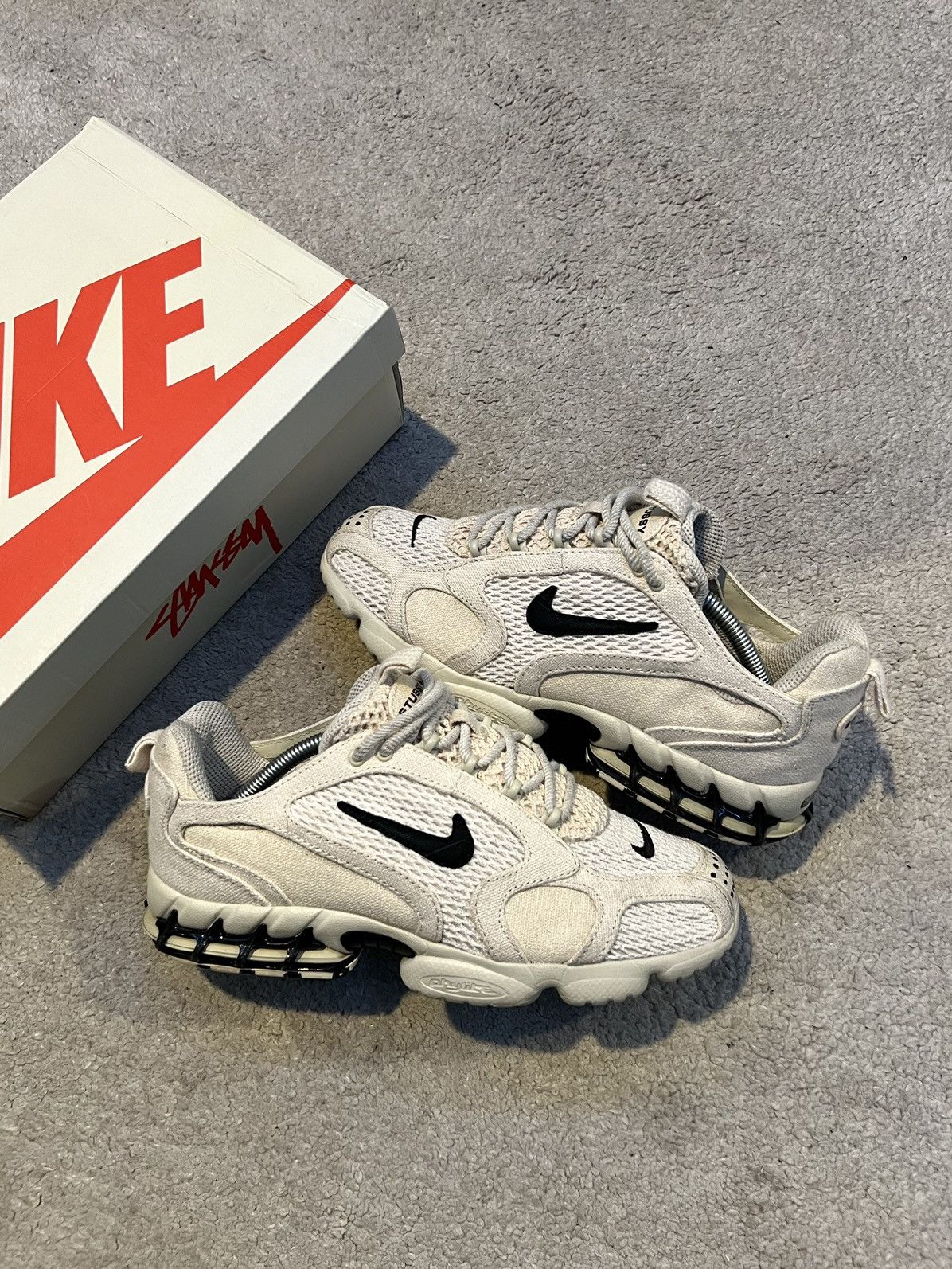 image of Nike Zoom Spiridon ‘Fossil’ Shoes in Beige, Men's (Size 9)