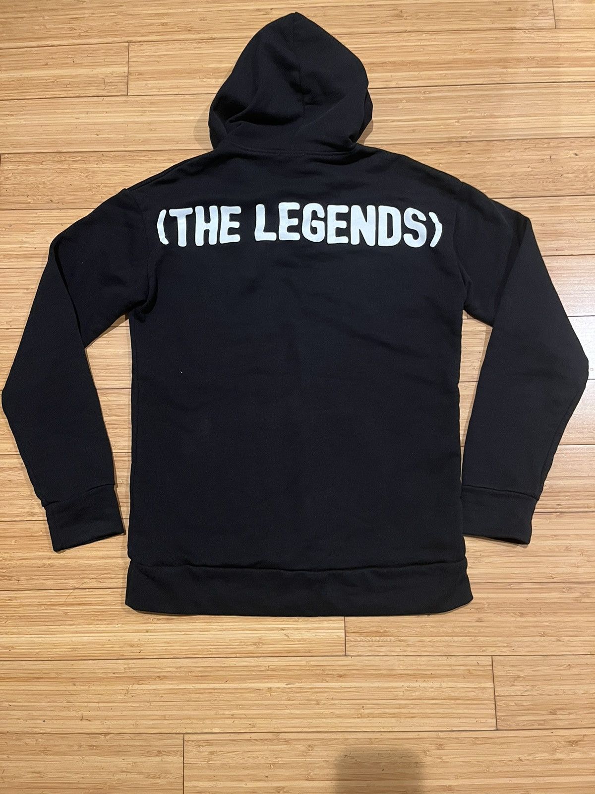 The Unbranded Brand Black Hoodie "The Legends" Back Print Made in Italy Cotton M Size US M / EU 48-50 / 2 - 4 Thumbnail