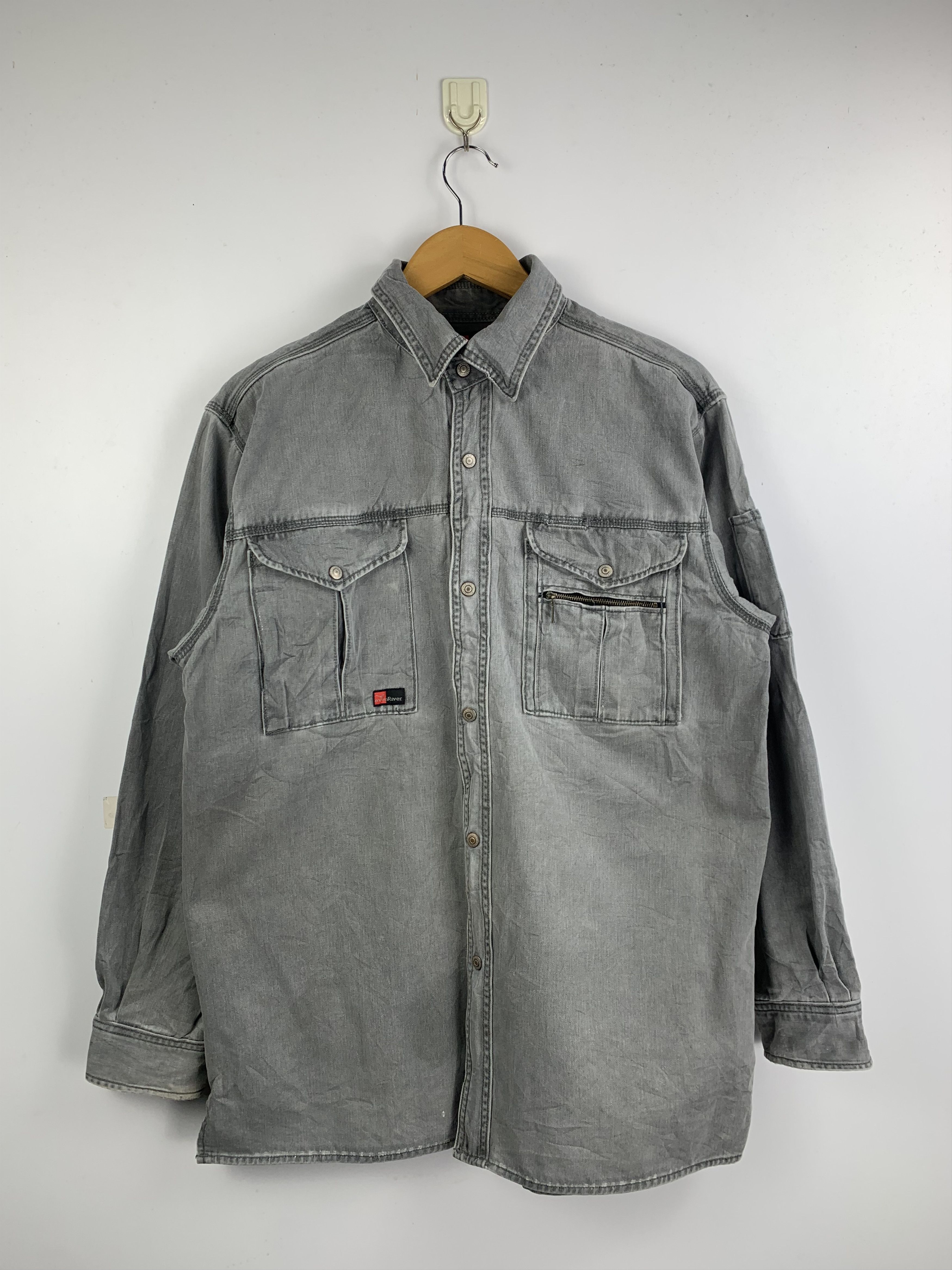 Japanese Brand Vintage Even River Long Sleeve Button Up Denim Shirts Size US L / EU 52-54 / 3 - 1 Thumbnail