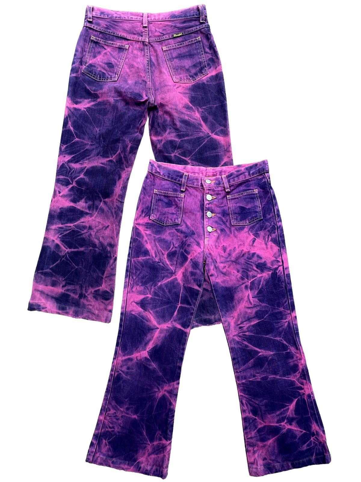 Vintage Vintage Wrangler Bush Denim Flare Purple Jeans 28 Size 28" / US 6 / IT 42 - 2 Thumbnail
