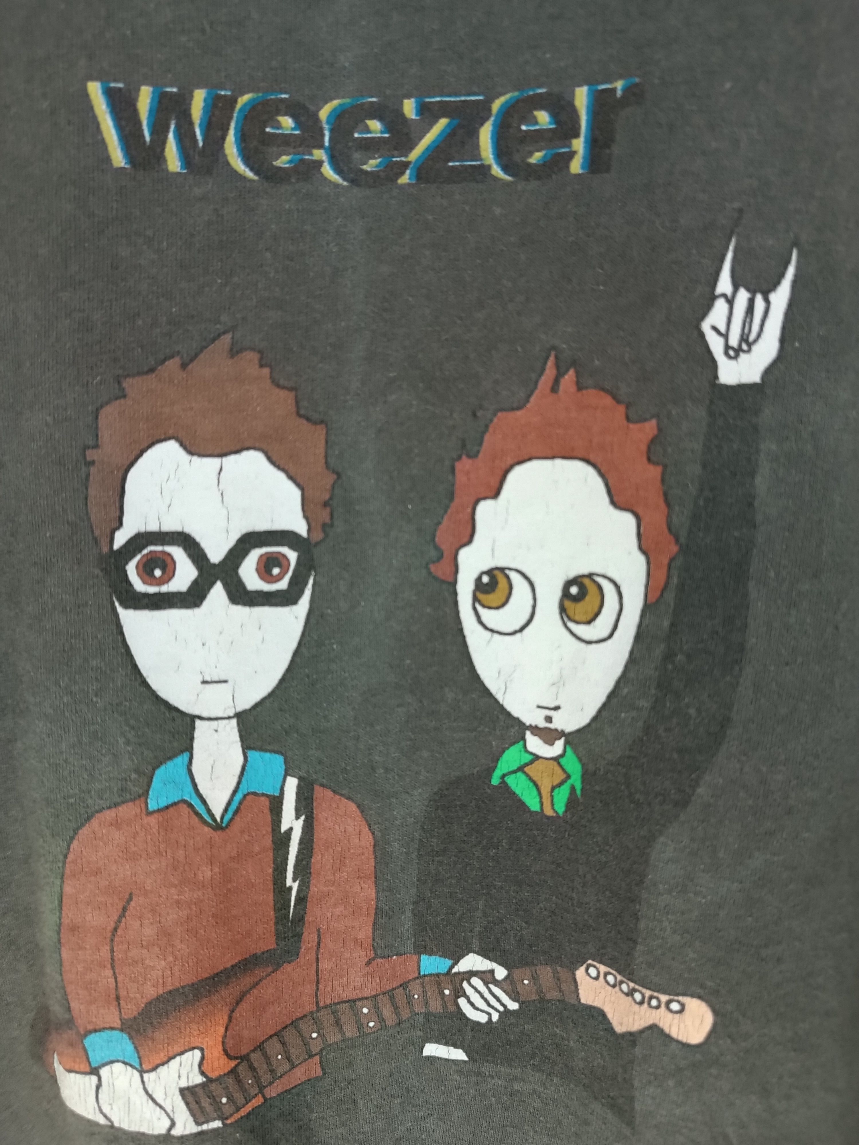 Band Tees FADED VINTAGE 90's WEEZER RARE (greenday radiohead foo) Size US XL / EU 56 / 4 - 6 Thumbnail
