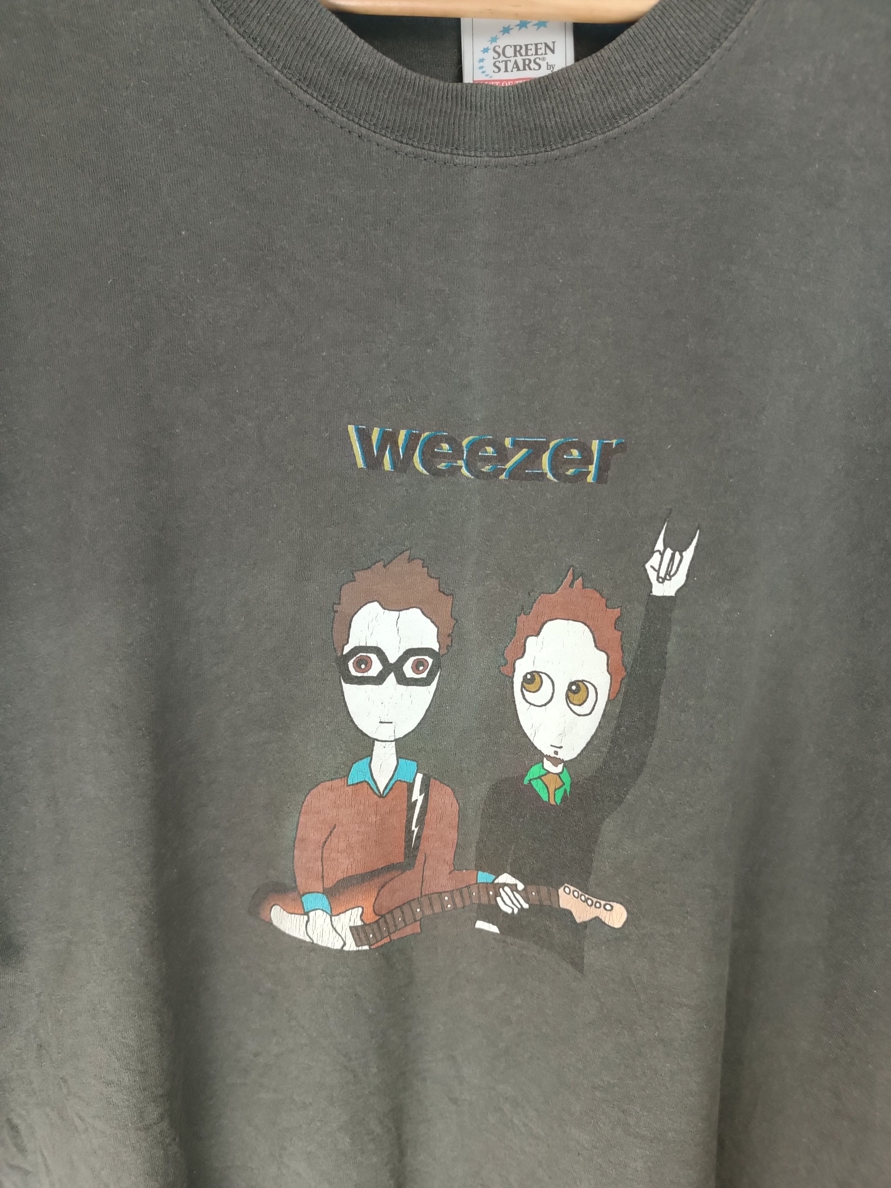 Band Tees FADED VINTAGE 90's WEEZER RARE (greenday radiohead foo) Size US XL / EU 56 / 4 - 8 Thumbnail