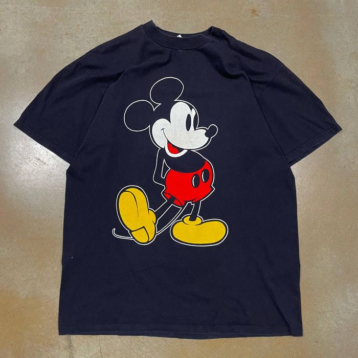 Vintage 80s Faded Black Mickey Mouse Solo Cartoon Graphic Shirt C54 ...