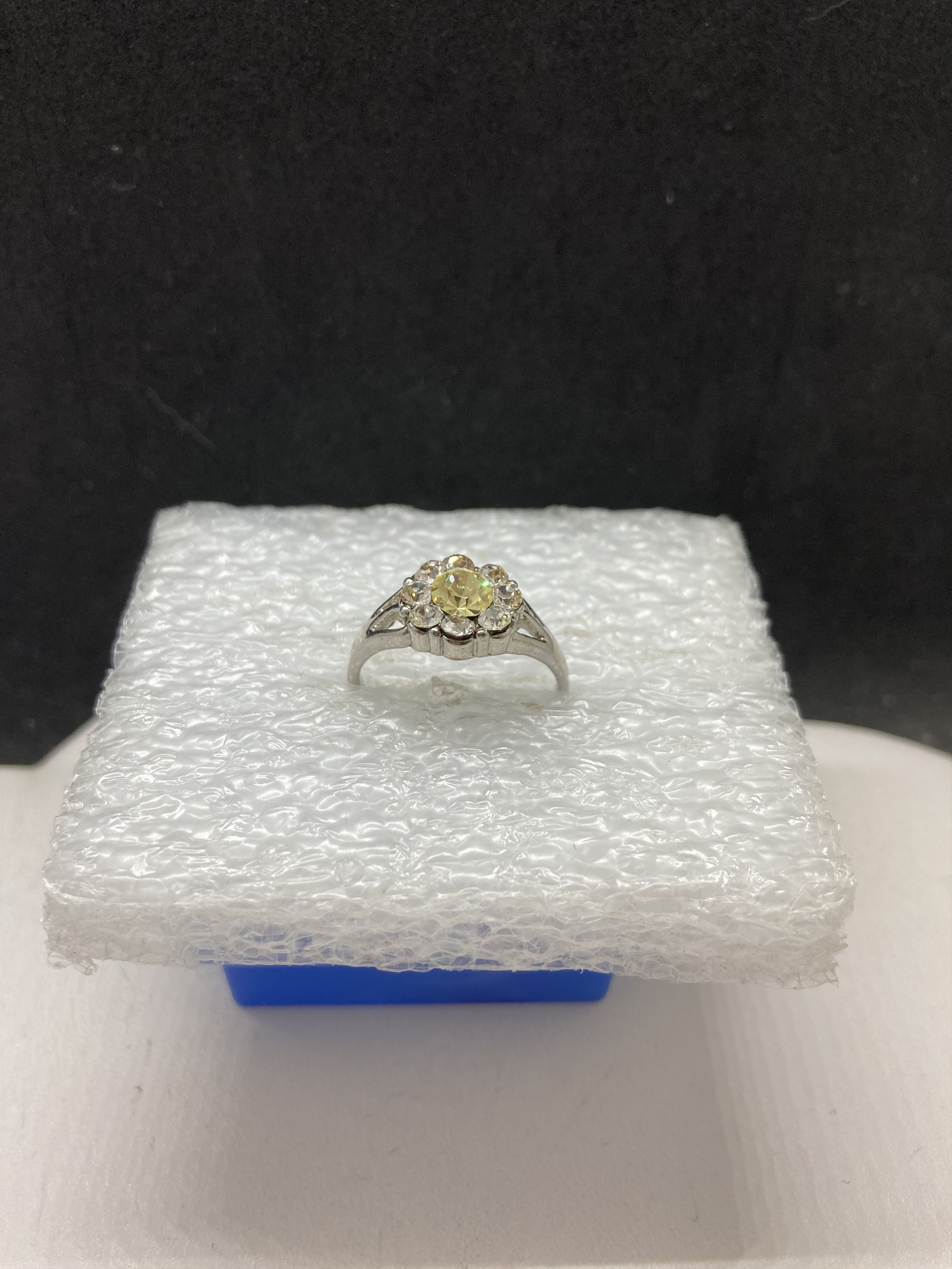 Jewelry Yellow CZ Tibetan Silver Ring - size 8 Size ONE SIZE - 2 Thumbnail