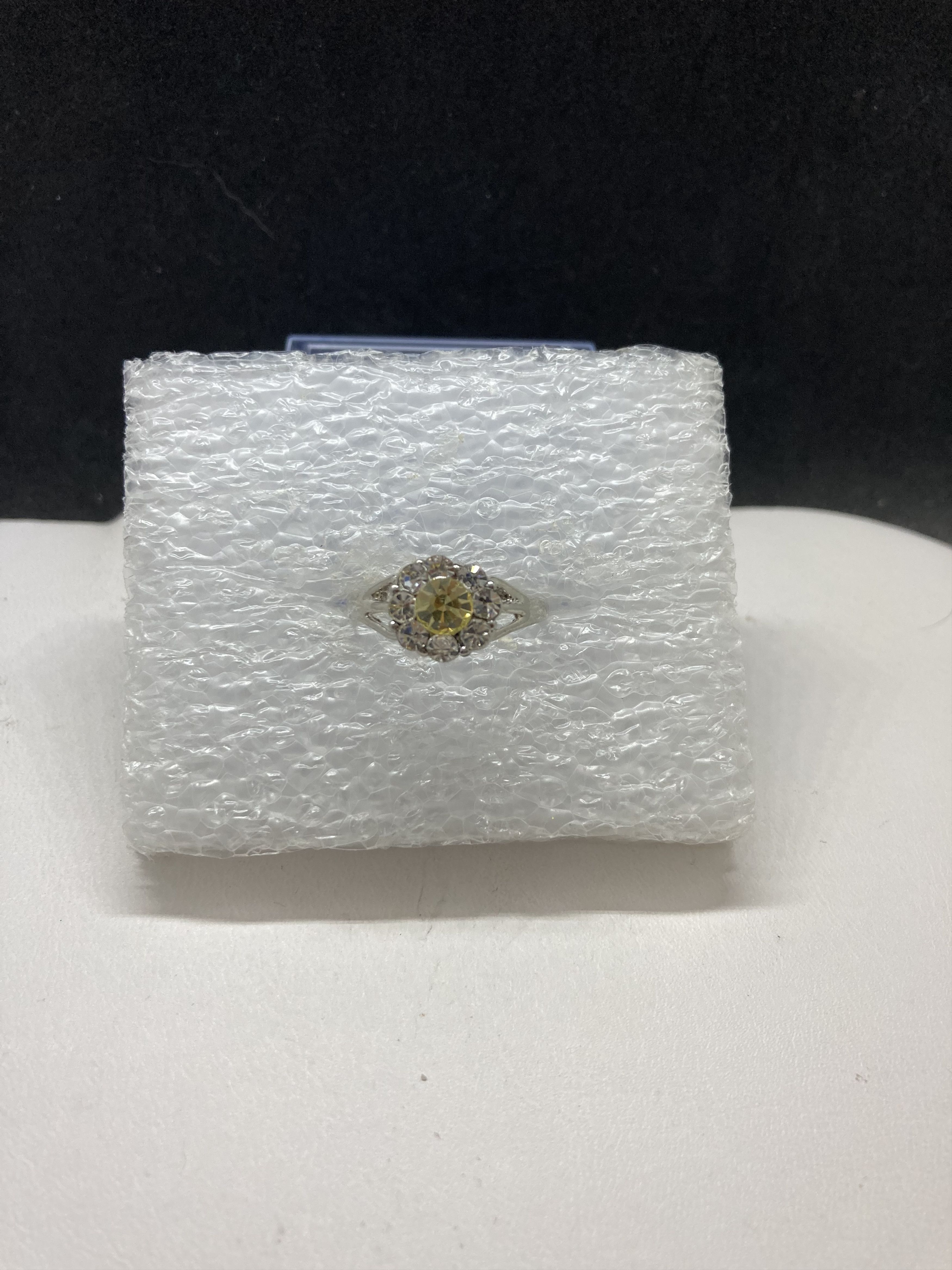 Jewelry Yellow CZ Tibetan Silver Ring - size 8 Size ONE SIZE - 1 Thumbnail