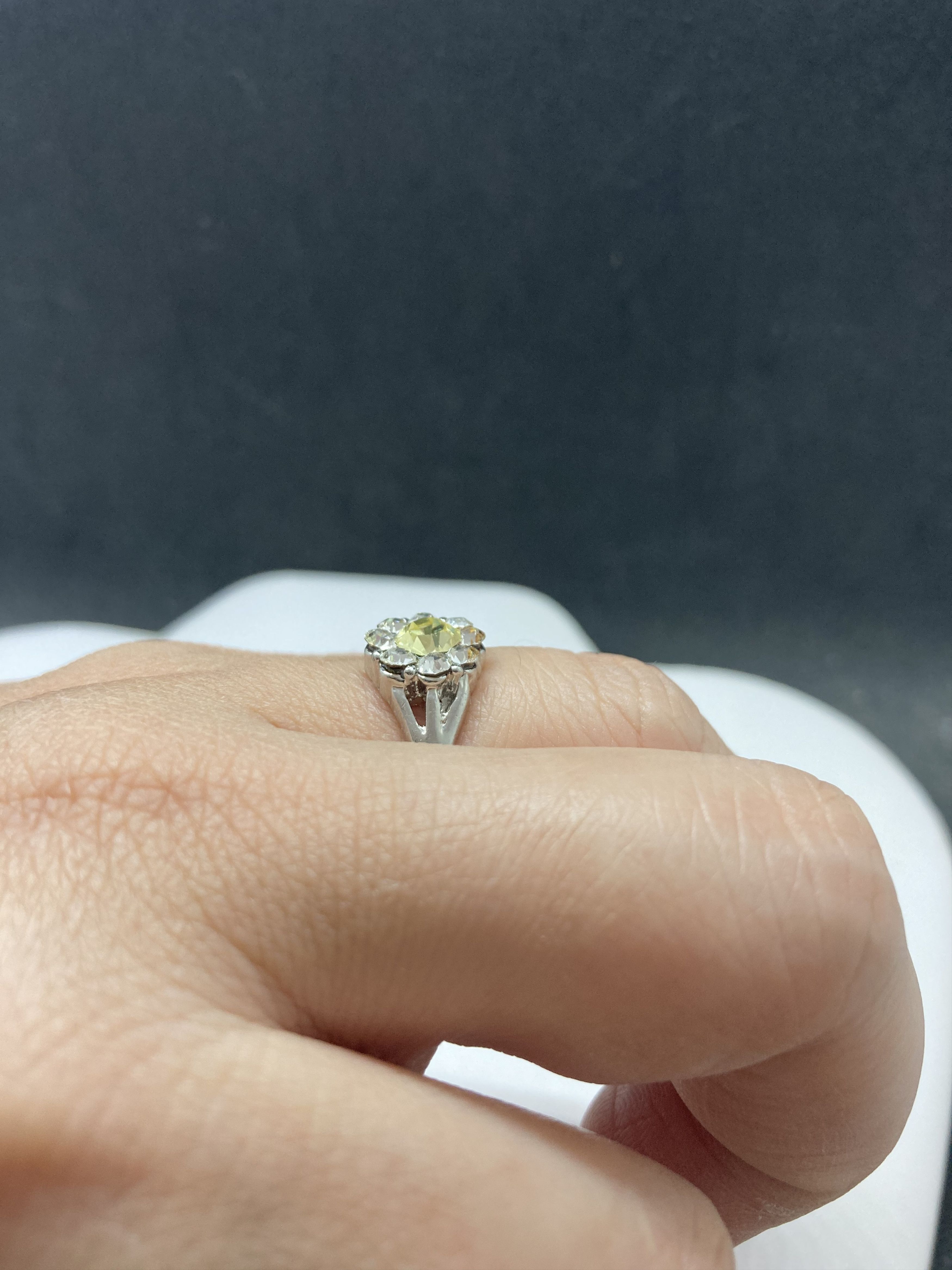 Jewelry Yellow CZ Tibetan Silver Ring - size 8 Size ONE SIZE - 4 Thumbnail