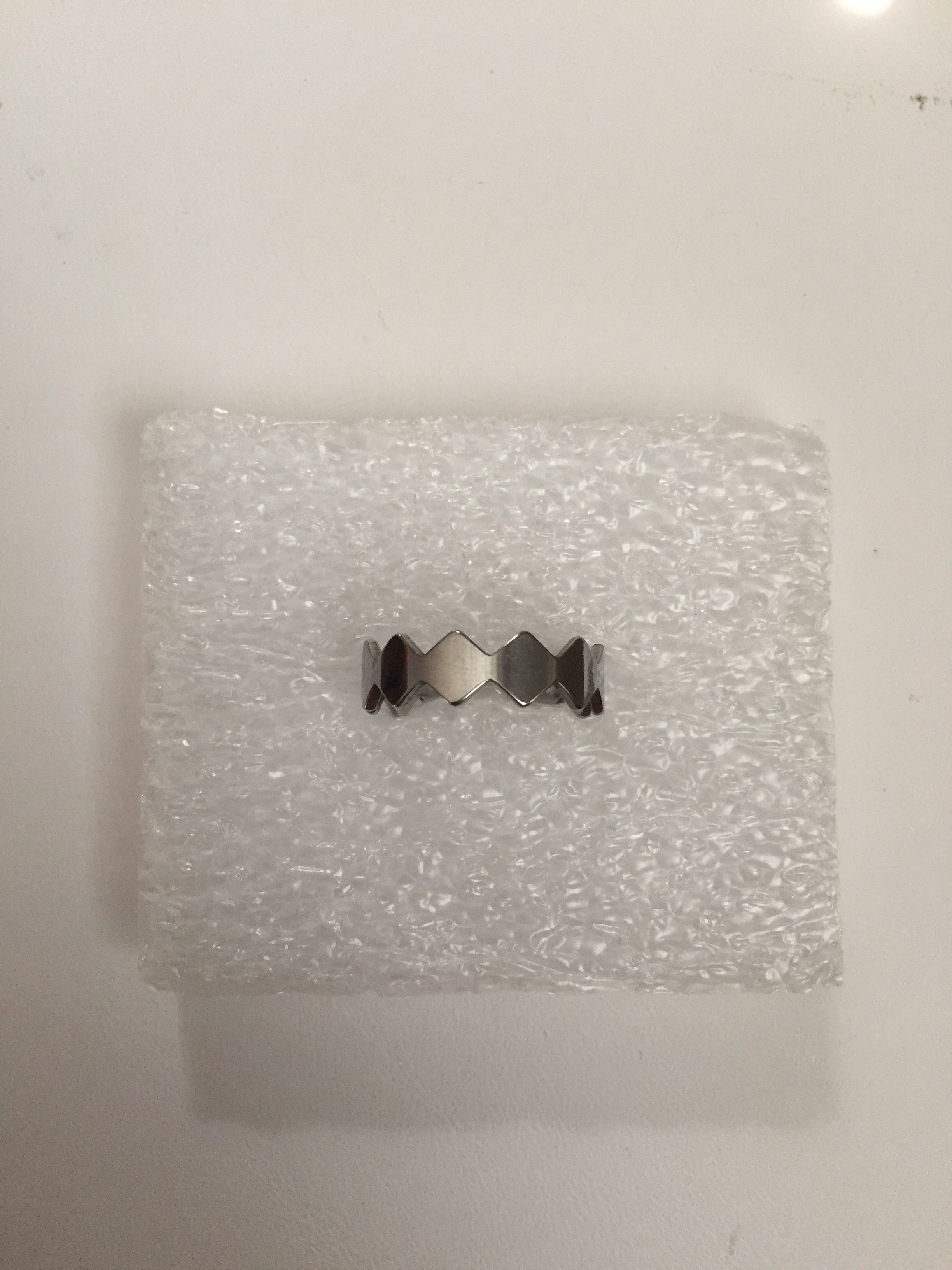 Jewelry x Vintage Rhombus Stainless Steel Ring - Size 7.5 in Silver, Women's