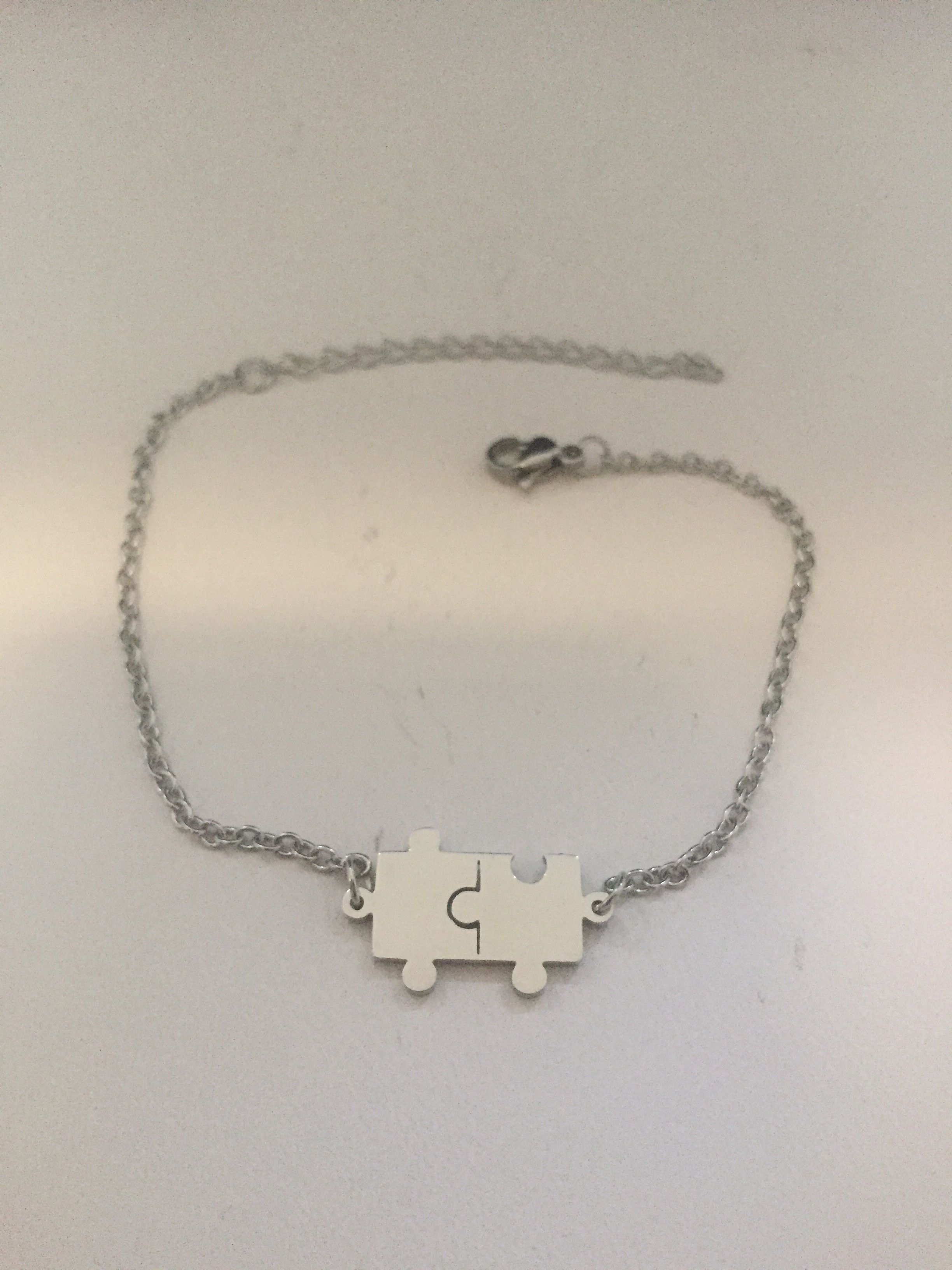 Jewelry x Vintage Puzzle Stainless Steel Chain Bracelet in Silver, Women's