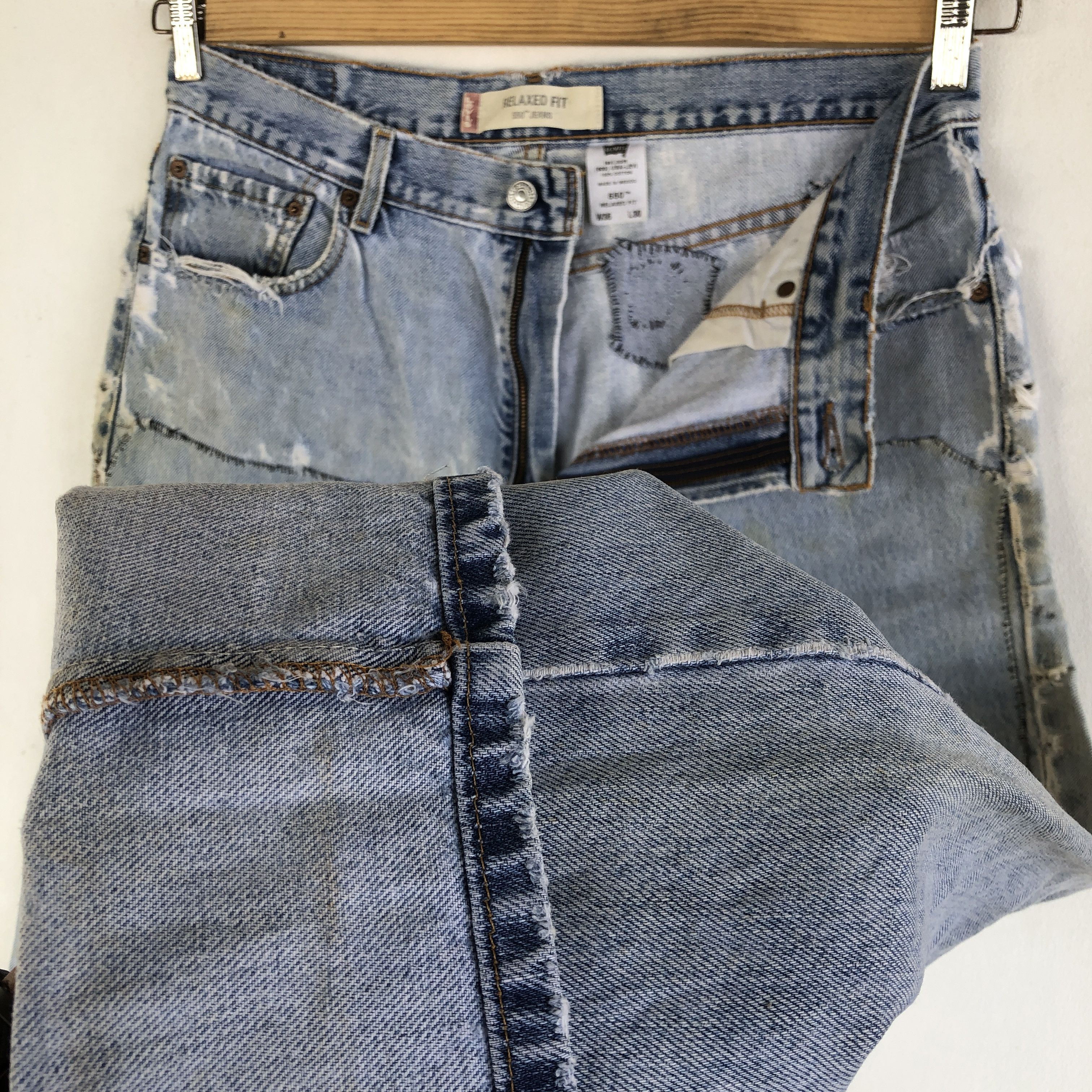 Levi's Vintage Washed Levis Jeans Distressed Reworked Faded Denim Size US 34 / EU 50 - 8 Thumbnail