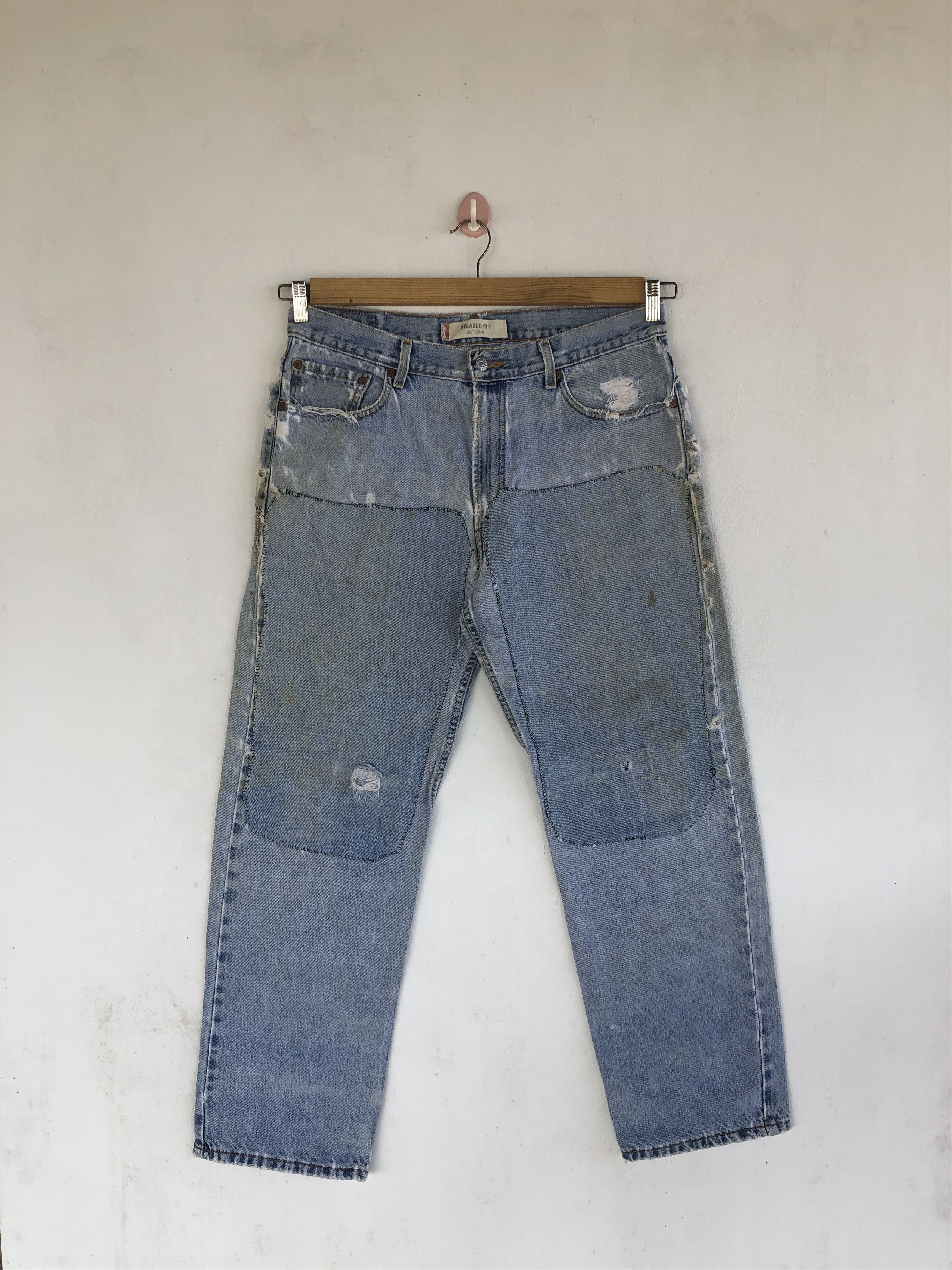 Levi's Vintage Washed Levis Jeans Distressed Reworked Faded Denim Size US 34 / EU 50 - 1 Thumbnail