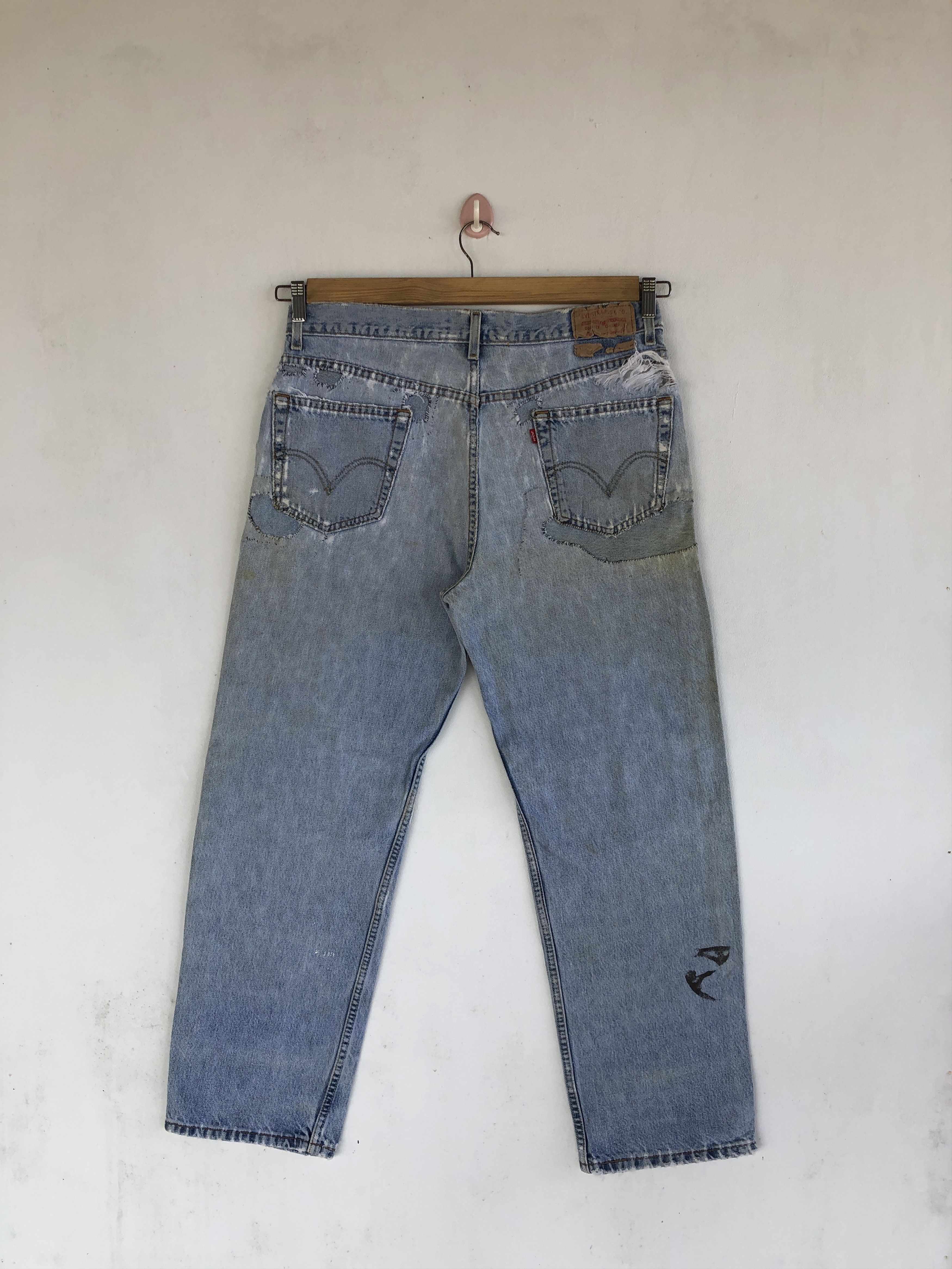 Levi's Vintage Washed Levis Jeans Distressed Reworked Faded Denim Size US 34 / EU 50 - 2 Thumbnail