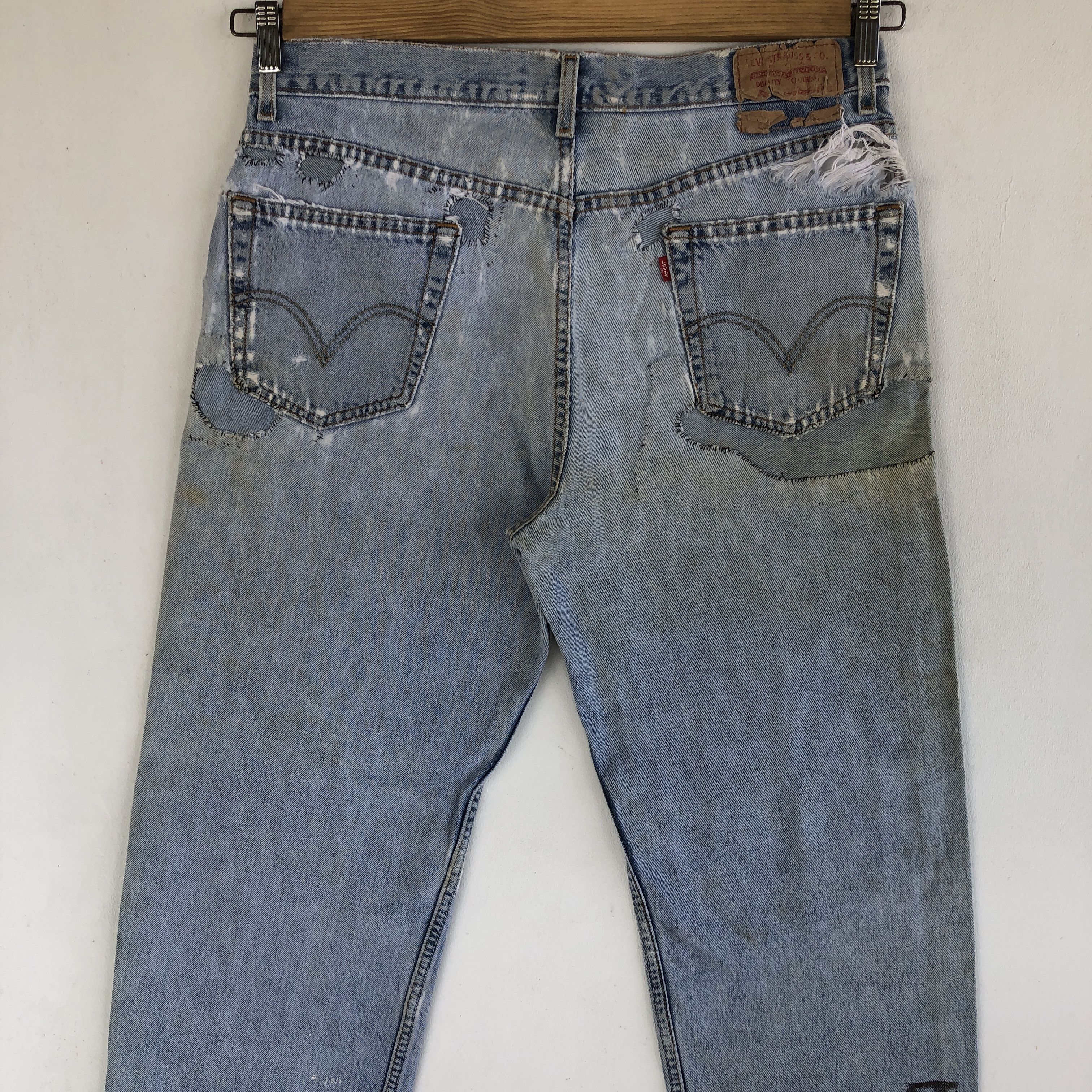 Levi's Vintage Washed Levis Jeans Distressed Reworked Faded Denim Size US 34 / EU 50 - 4 Thumbnail