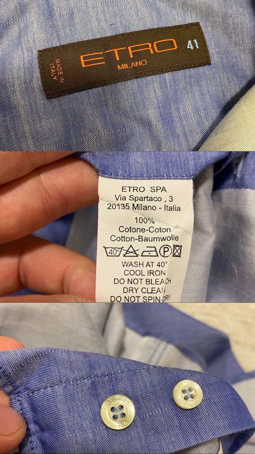 Etro Etro Made in Italy Cotton Blue Long Sleeve Men’s Shirt Size US L / EU 52-54 / 3 - 10 Thumbnail