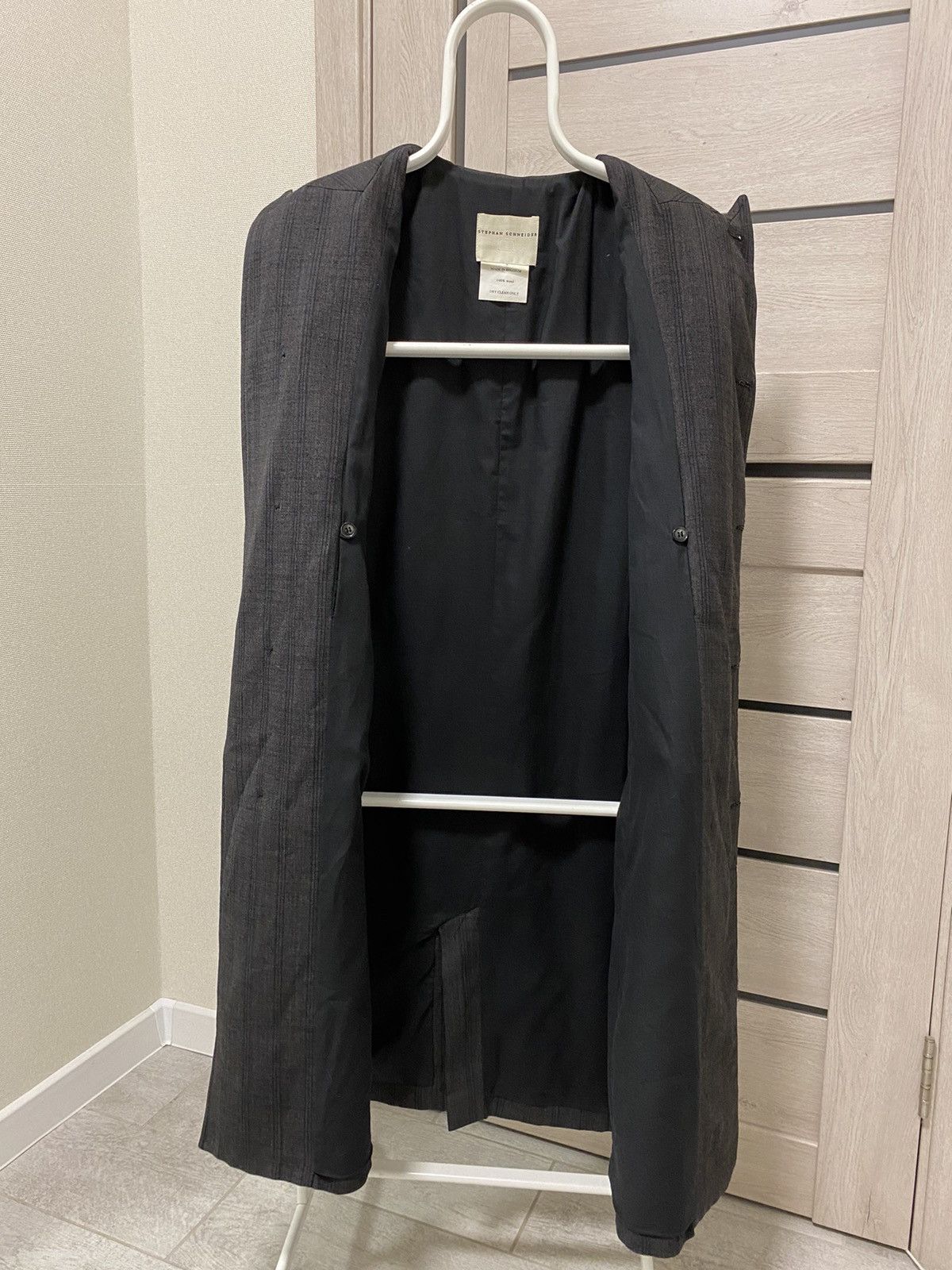 Stephan Schneider Stephan Schneider Striped Made in Belgium Long Wool Coat Size US XL / EU 56 / 4 - 12 Thumbnail