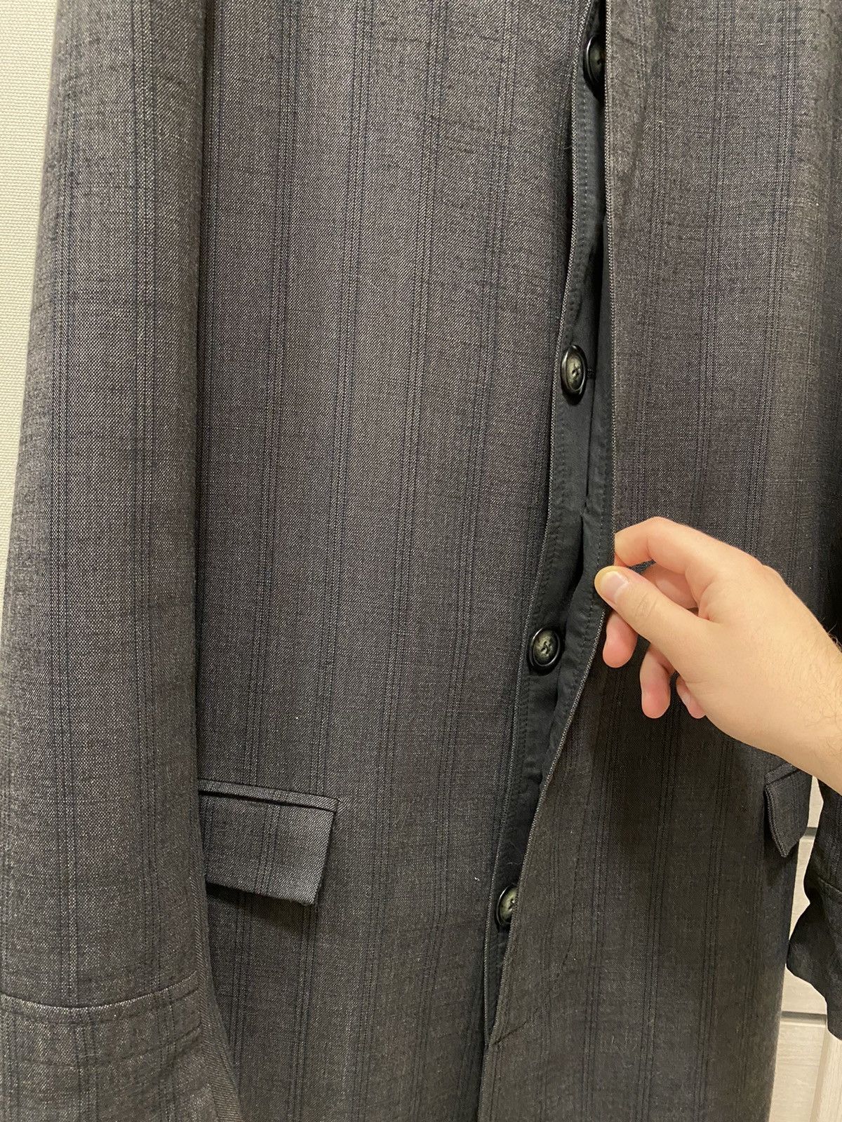 Stephan Schneider Stephan Schneider Striped Made in Belgium Long Wool Coat Size US XL / EU 56 / 4 - 11 Thumbnail