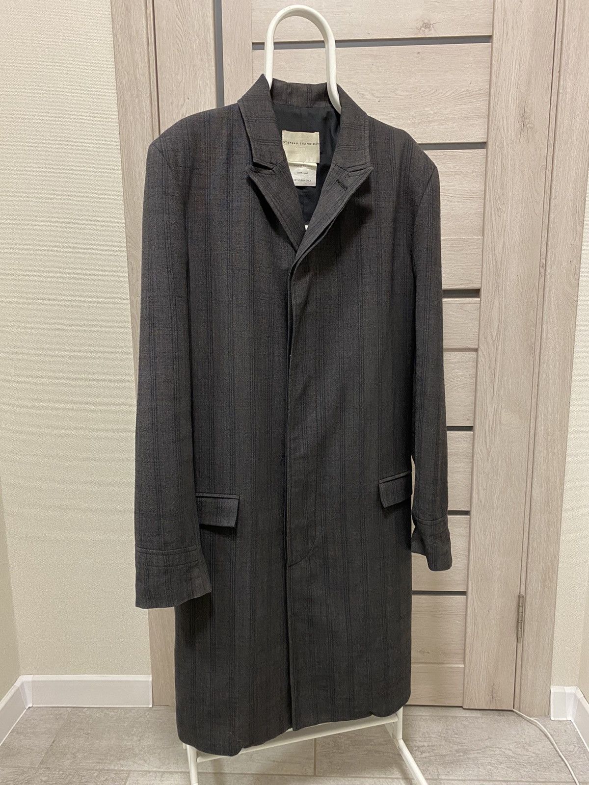 Stephan Schneider Stephan Schneider Striped Made in Belgium Long Wool Coat Size US XL / EU 56 / 4 - 3 Thumbnail