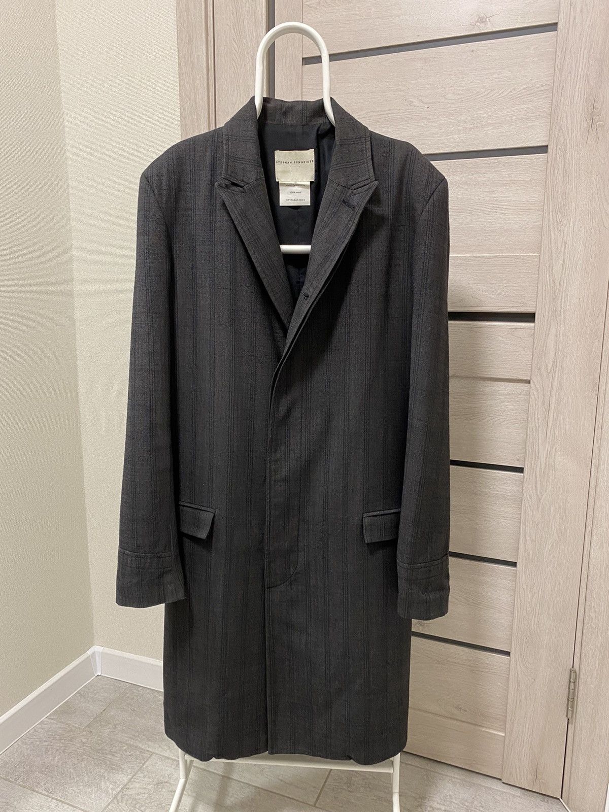 Stephan Schneider Stephan Schneider Striped Made in Belgium Long Wool Coat Size US XL / EU 56 / 4 - 1 Thumbnail