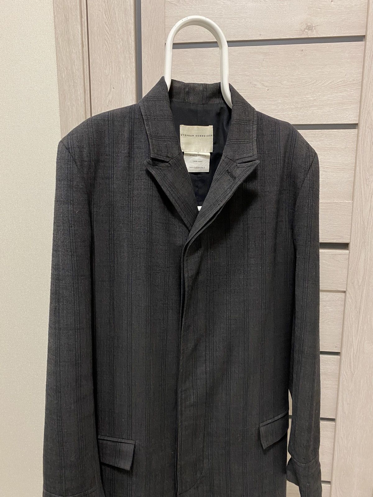 Stephan Schneider Stephan Schneider Striped Made in Belgium Long Wool Coat Size US XL / EU 56 / 4 - 4 Thumbnail