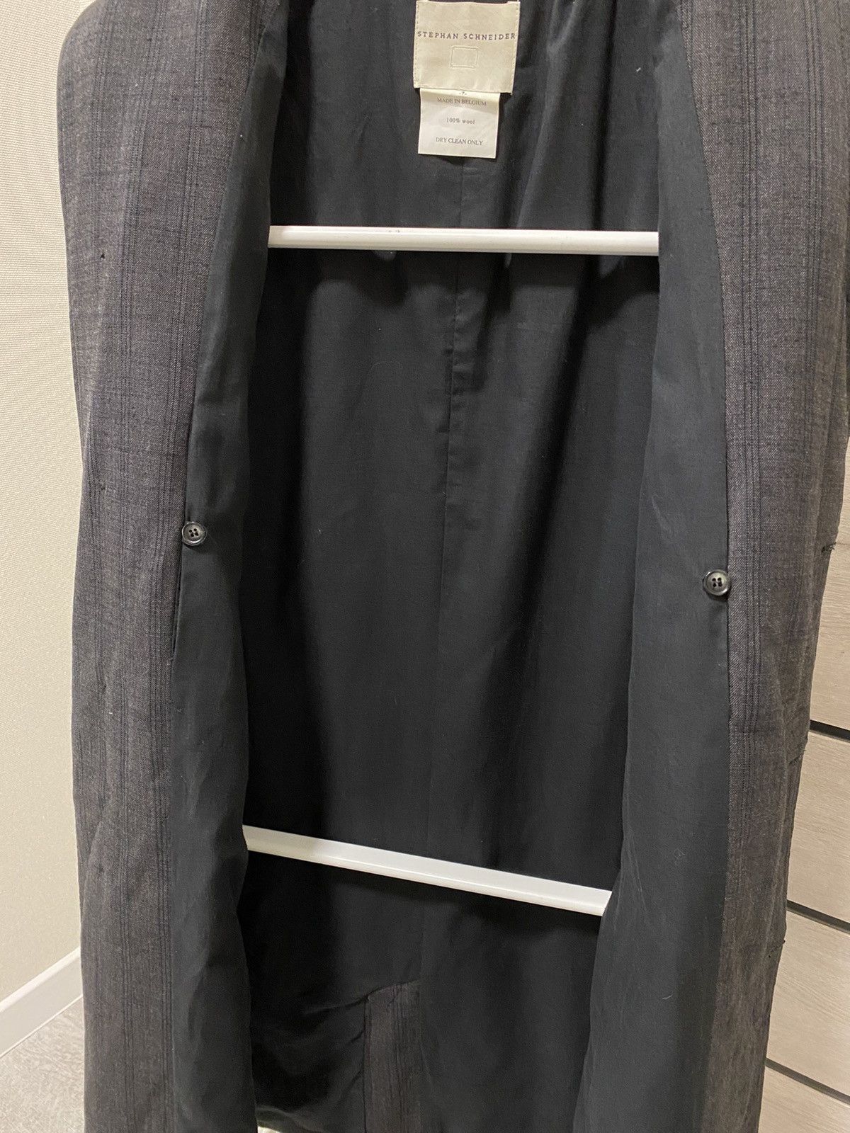 Stephan Schneider Stephan Schneider Striped Made in Belgium Long Wool Coat Size US XL / EU 56 / 4 - 13 Thumbnail