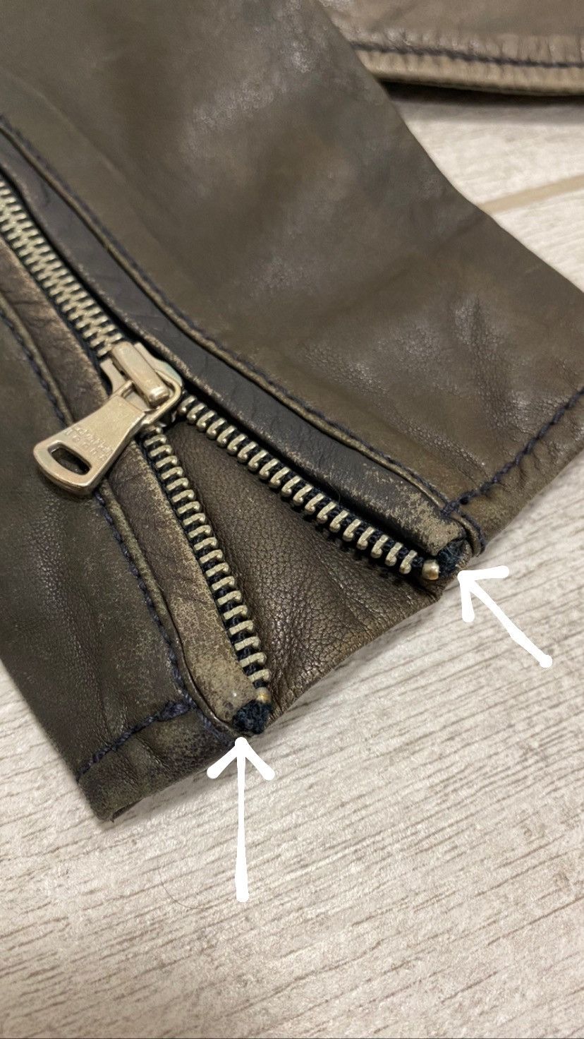 Calvin Klein × Vintage Calvin Klein Vintage Leather Biker Zip Brown Women’s Jacket Size ONE SIZE - 20 Thumbnail