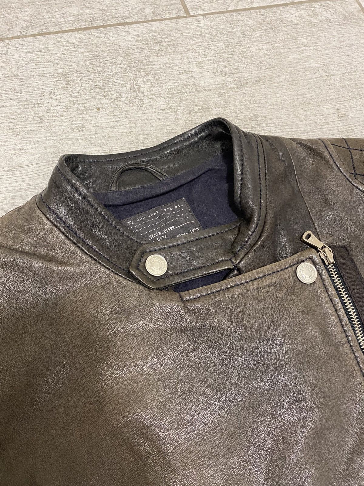 Calvin Klein × Vintage Calvin Klein Vintage Leather Biker Zip Brown Women’s Jacket Size ONE SIZE - 9 Thumbnail