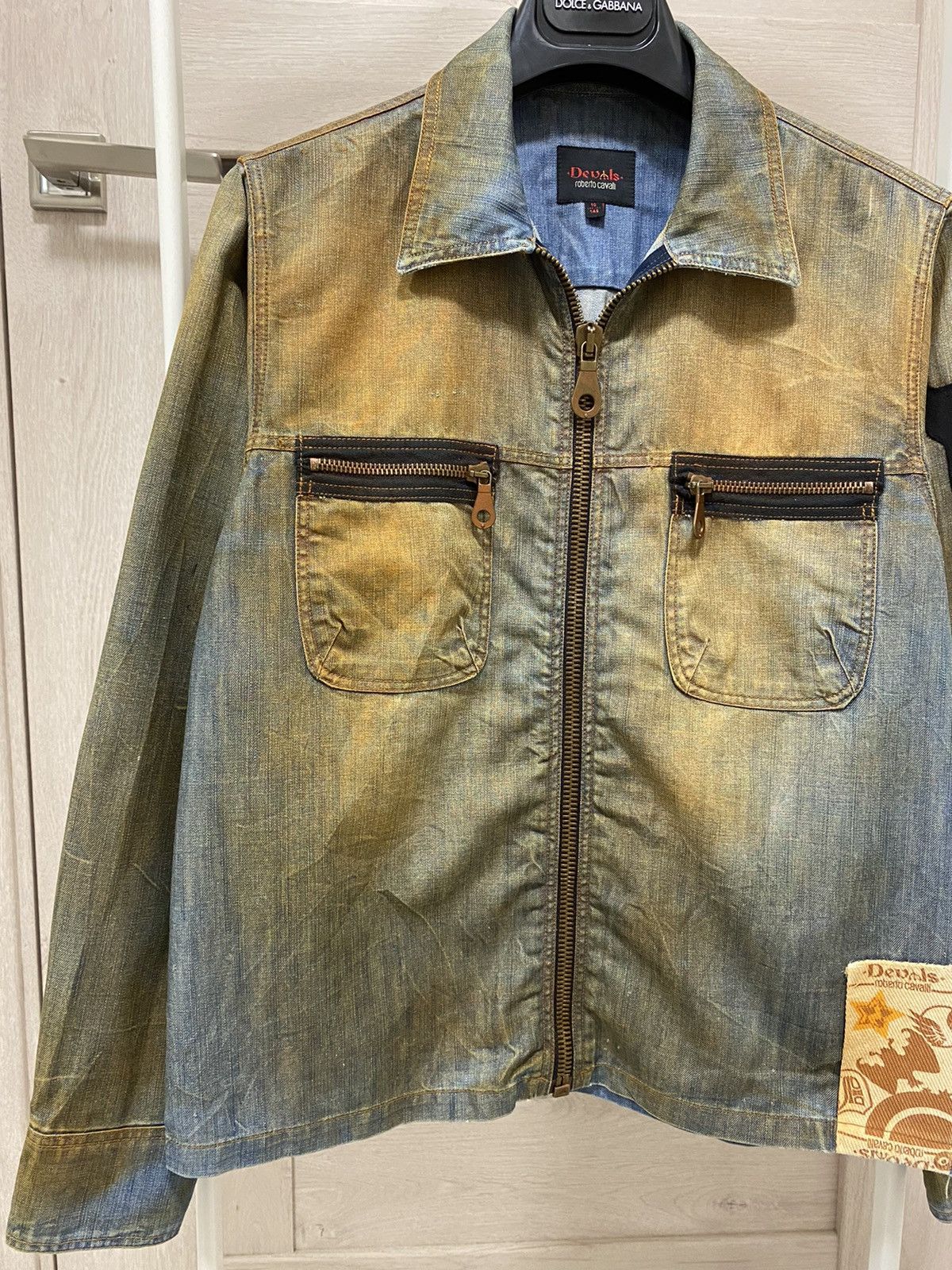 Roberto Cavalli × Vintage Roberto Cavalli Devils Vintage Made in Italy Denim Jacket Size US S / EU 44-46 / 1 - 6 Thumbnail