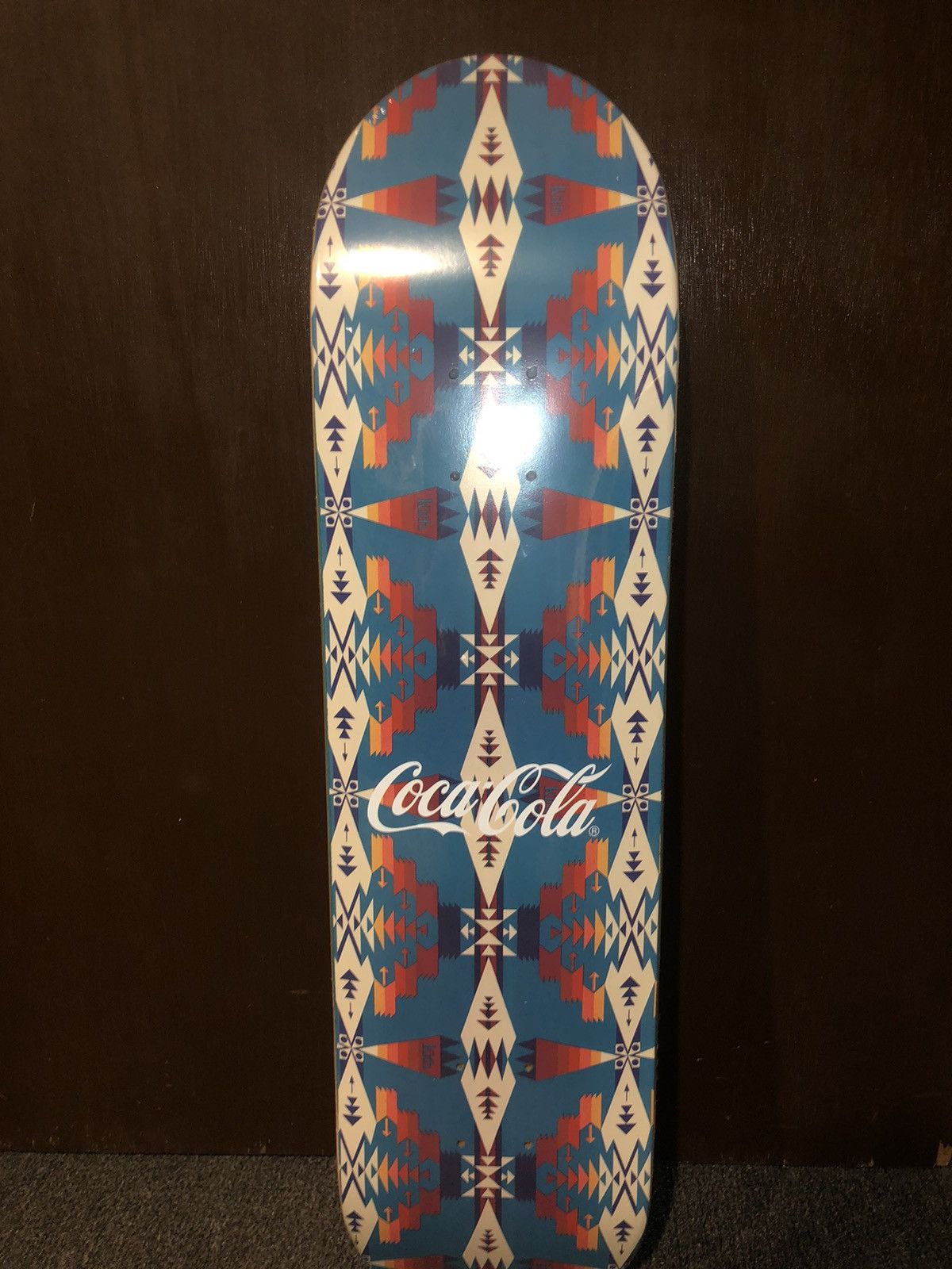 image of Kith X Coca Cola Pendleton Logo Skateboard in Tuscon Teal, Men's
