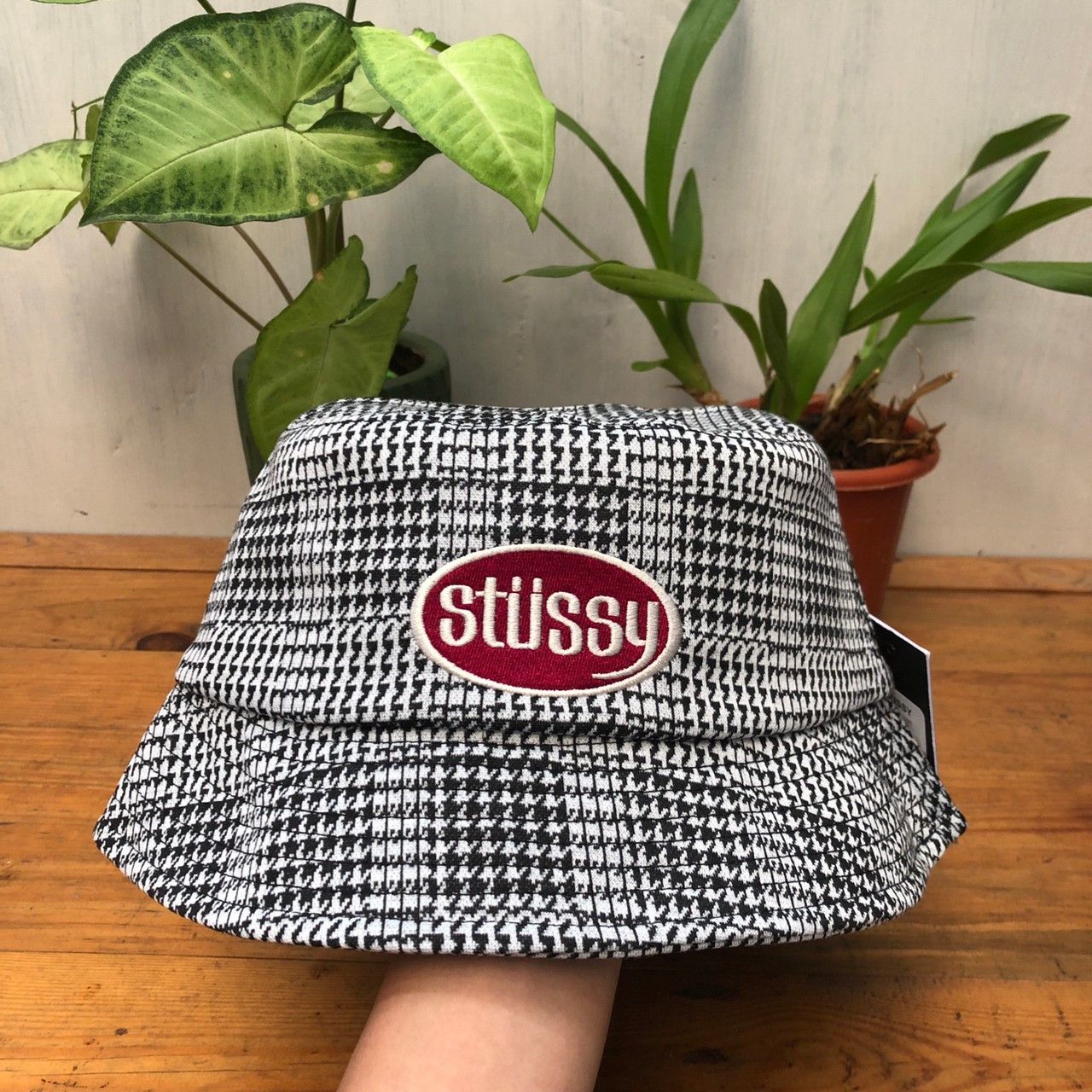 Lola plaid cheap knit bucket hat