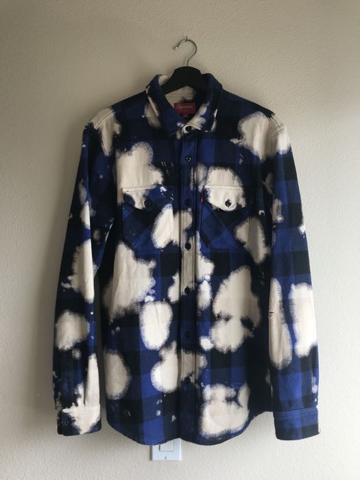 Supreme FW13 Bleached Buffalo Plaid Flannel Shirt | Grailed