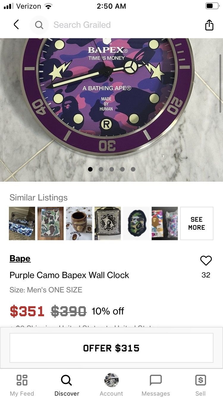 Bape BAPEX WALL CLOCK CAMOUFLAGE APE BATHING Size ONE SIZE - 4 Thumbnail